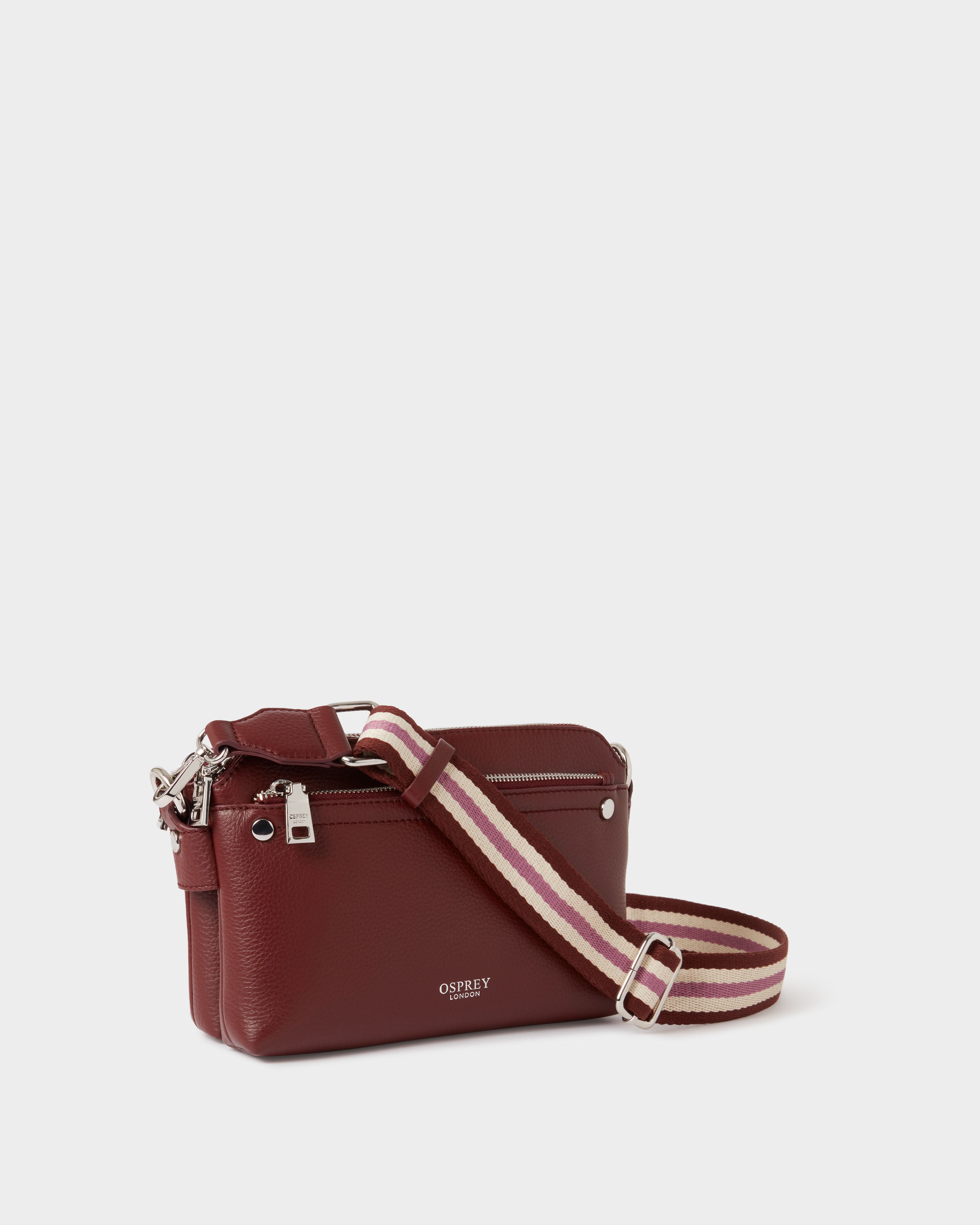 Image number 2 of The Stella Leather Crossbody in Merlot