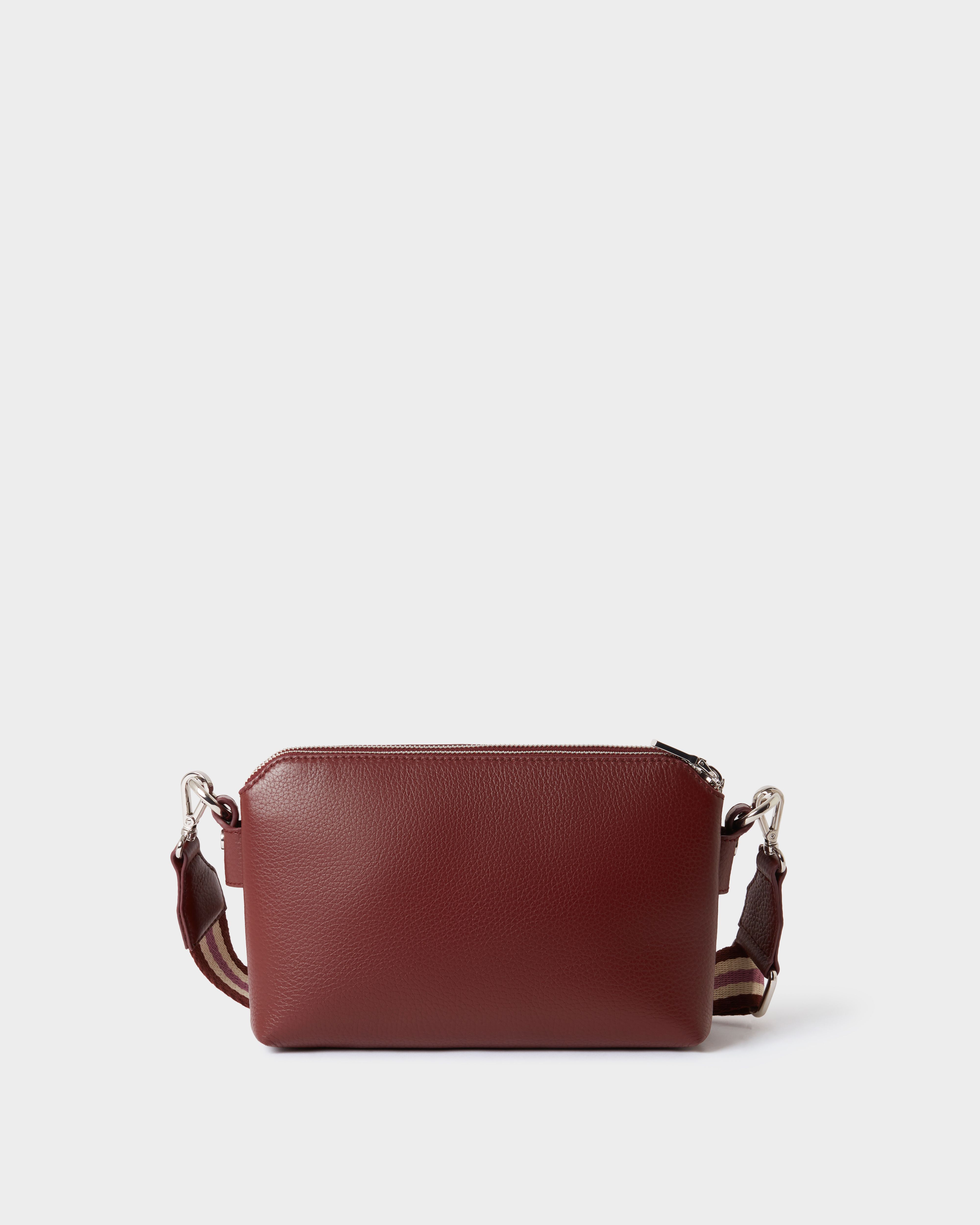 Image number 4 of The Stella Leather Crossbody in Merlot