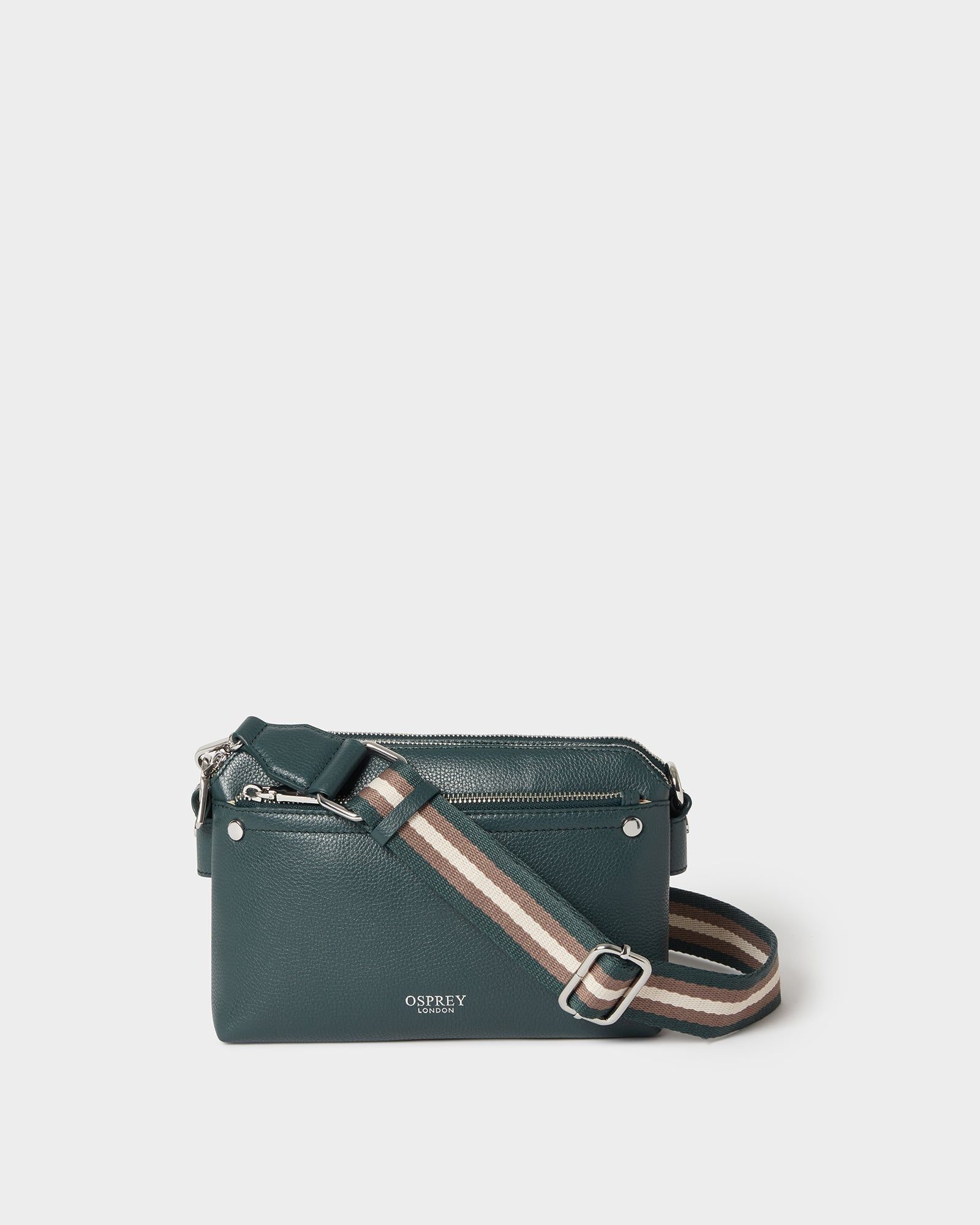 Image number 1 of The Stella Leather Crossbody in Forest