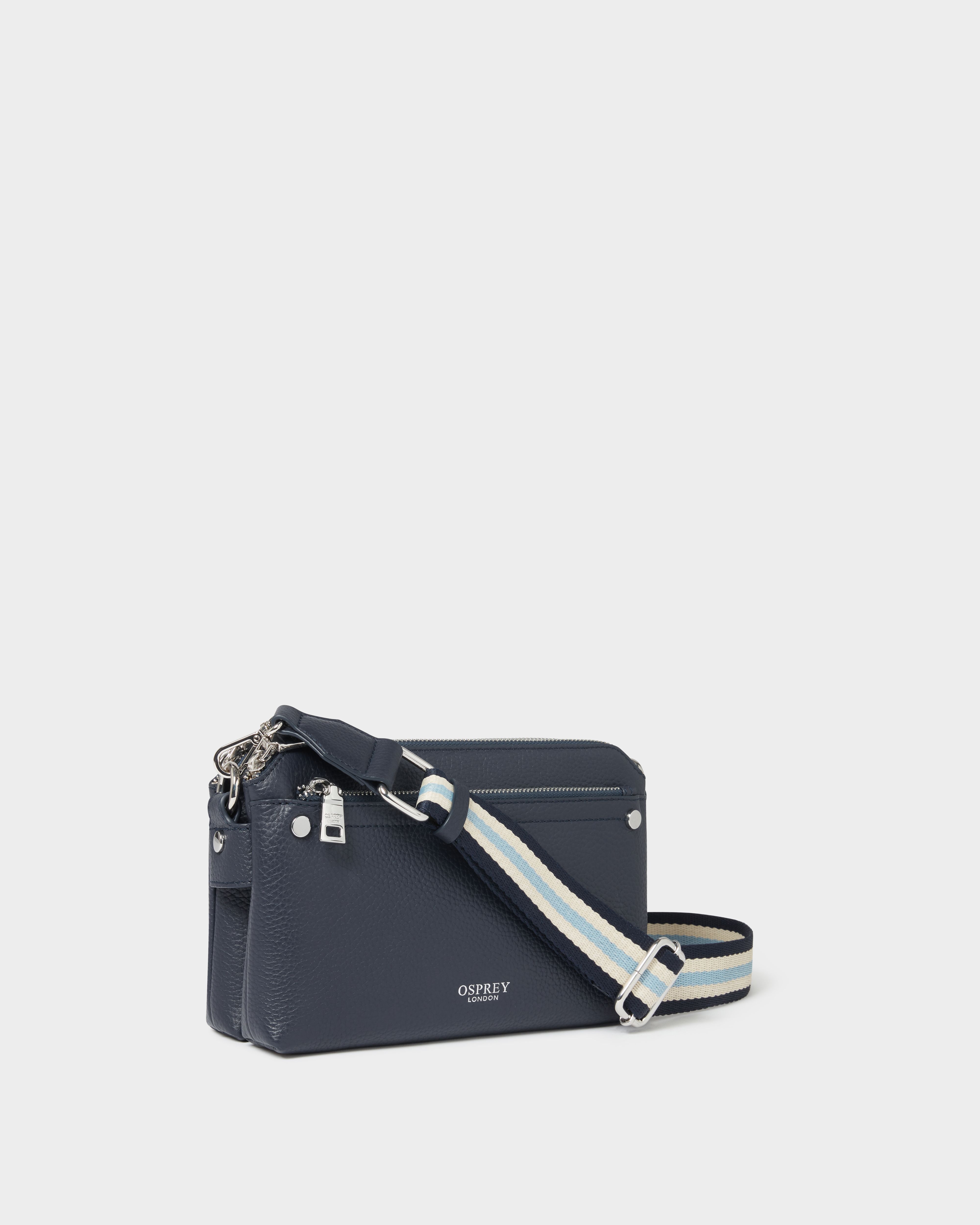 Image number 2 of The Stella Leather Crossbody in Navy