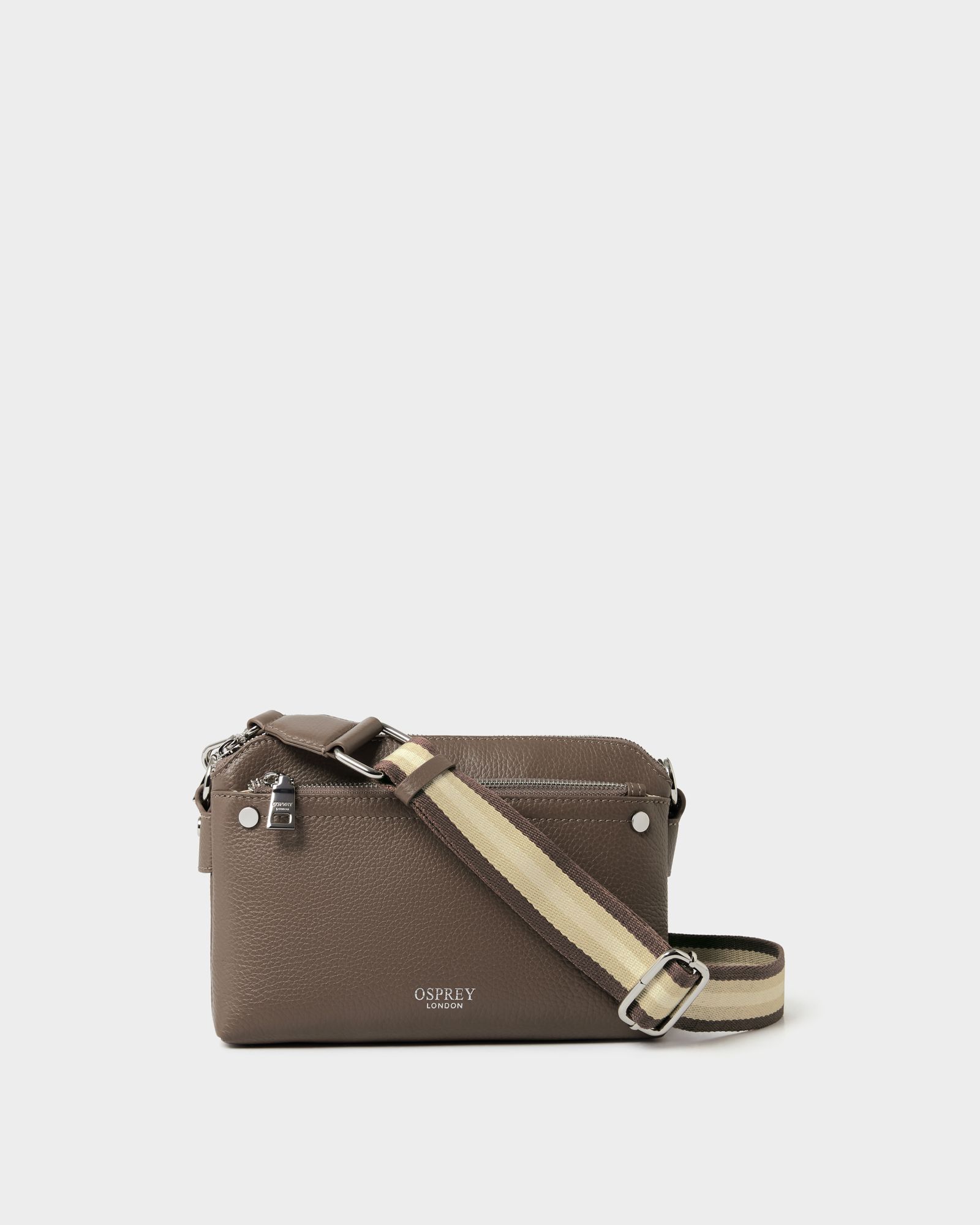 The Stella Leather Crossbody in Dark Truffle
