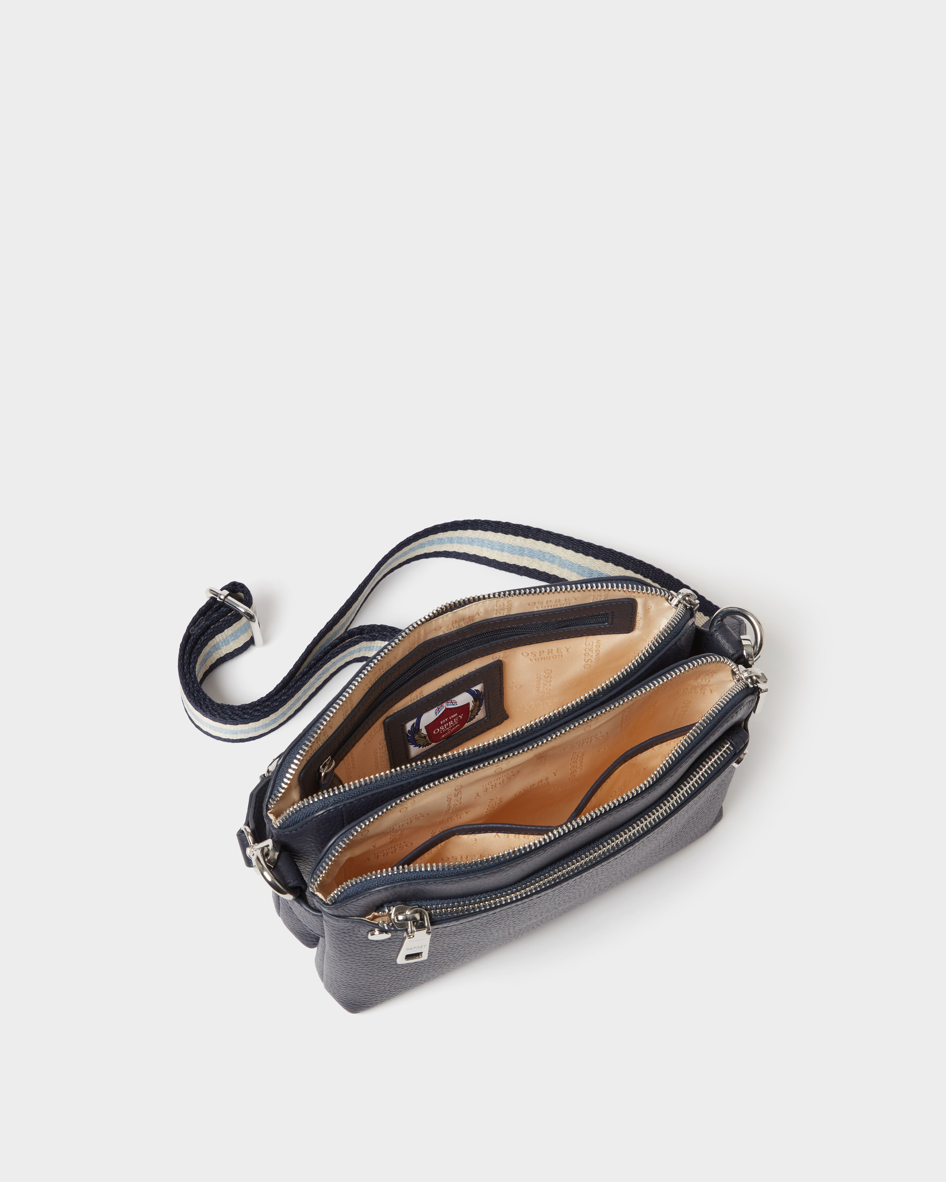 Image number 3 of The Stella Leather Crossbody in Navy