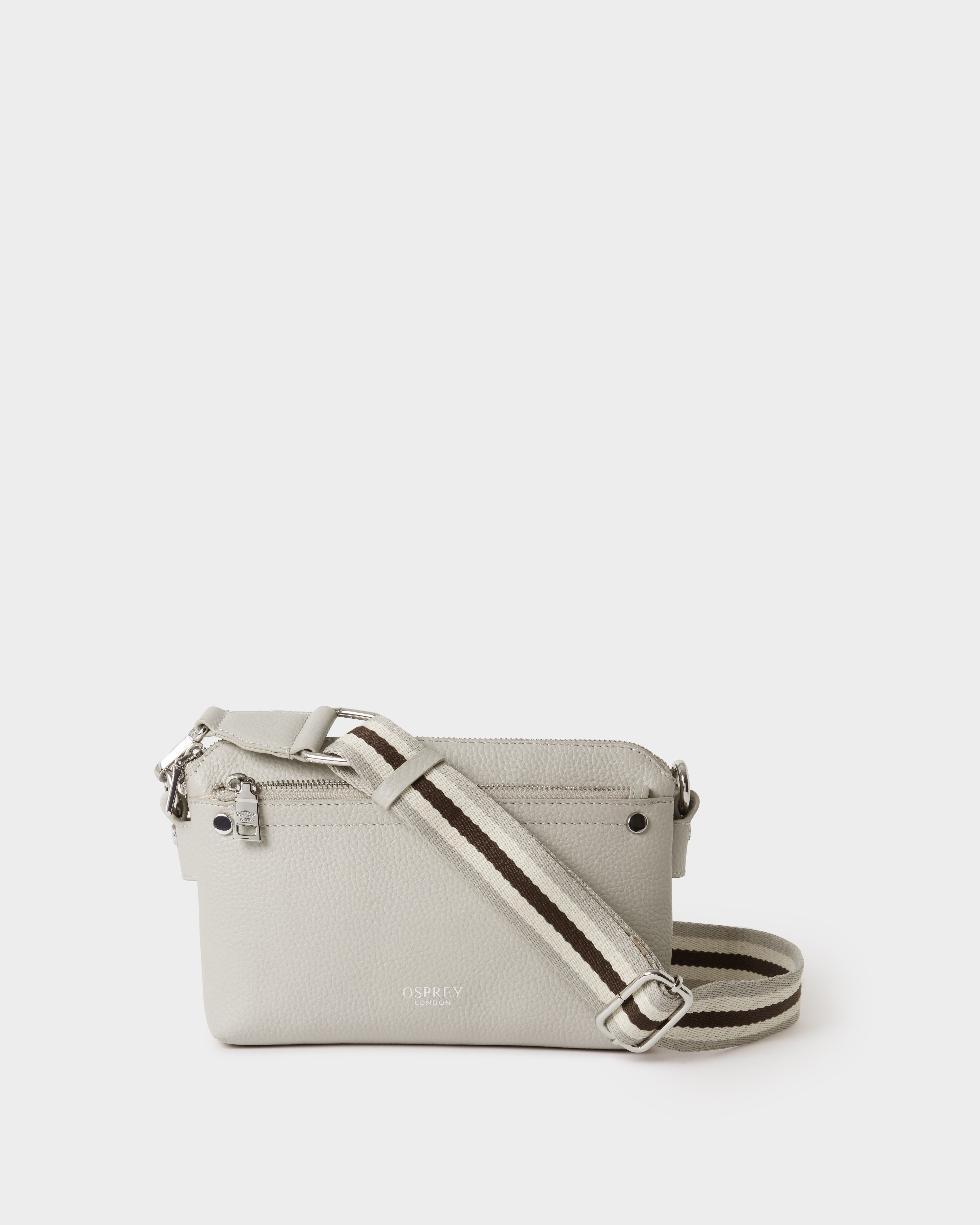 Image number 1 of The Stella Leather Crossbody in Taupe