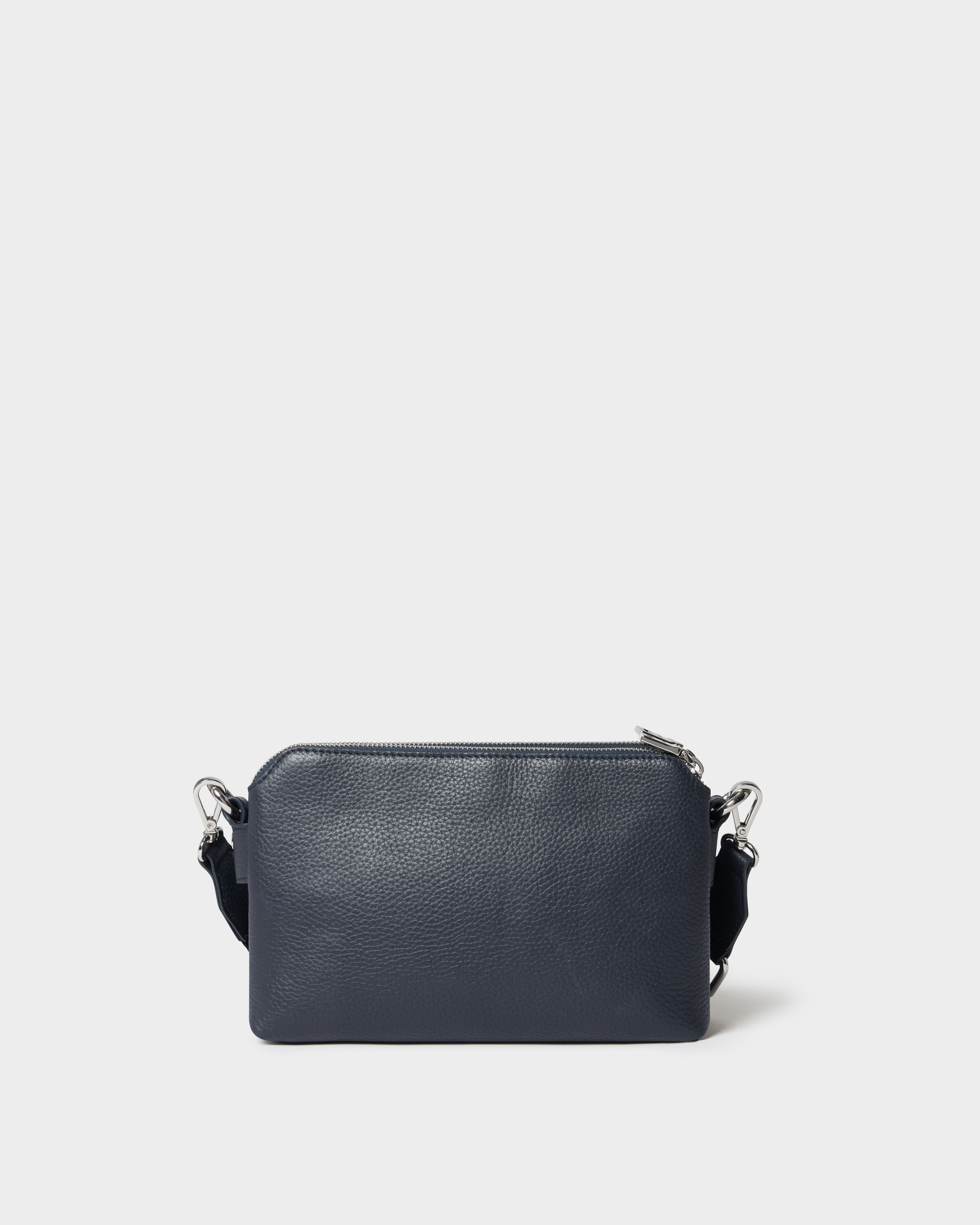 Image number 4 of The Stella Leather Crossbody in Navy
