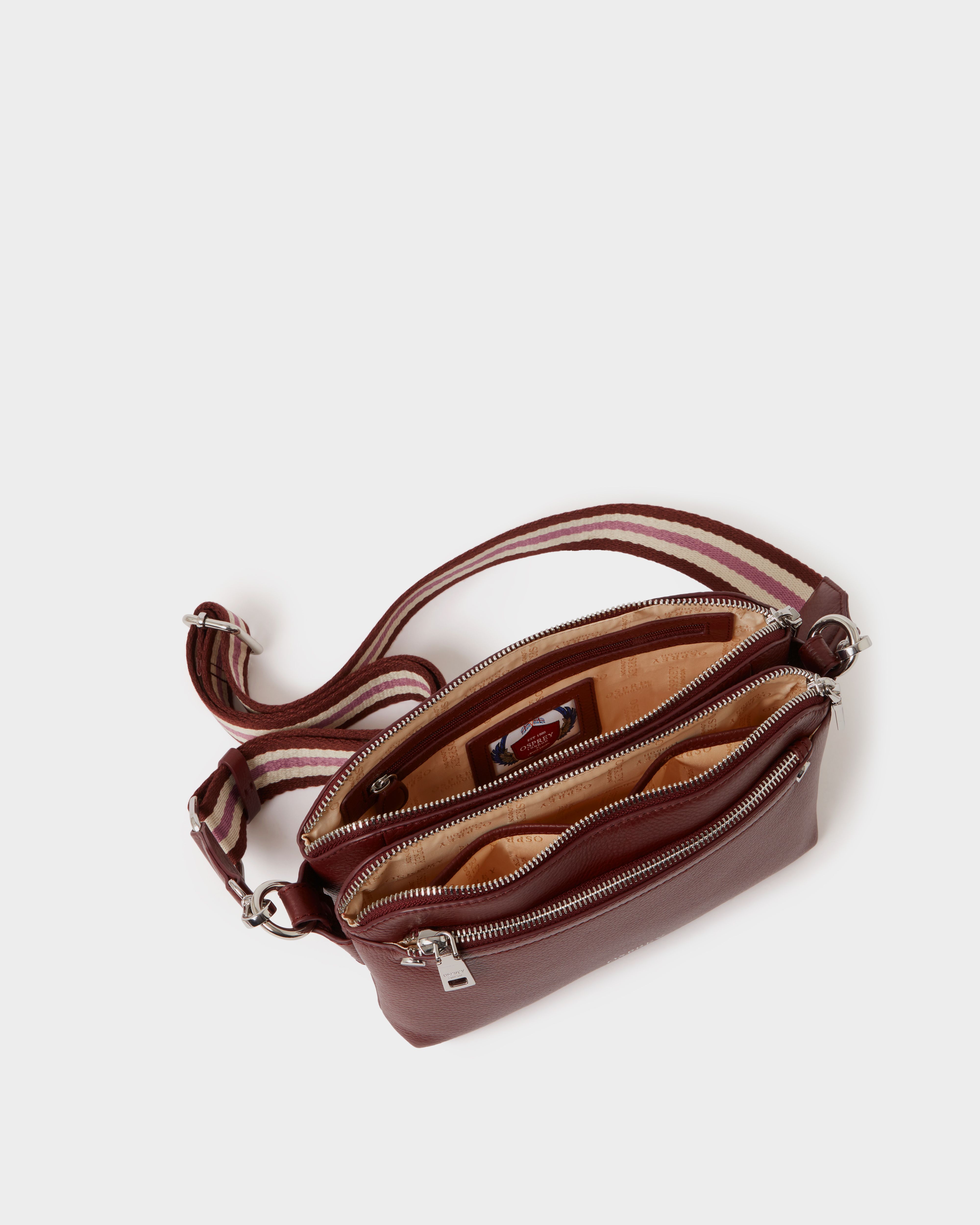 Image number 3 of The Stella Leather Crossbody in Merlot