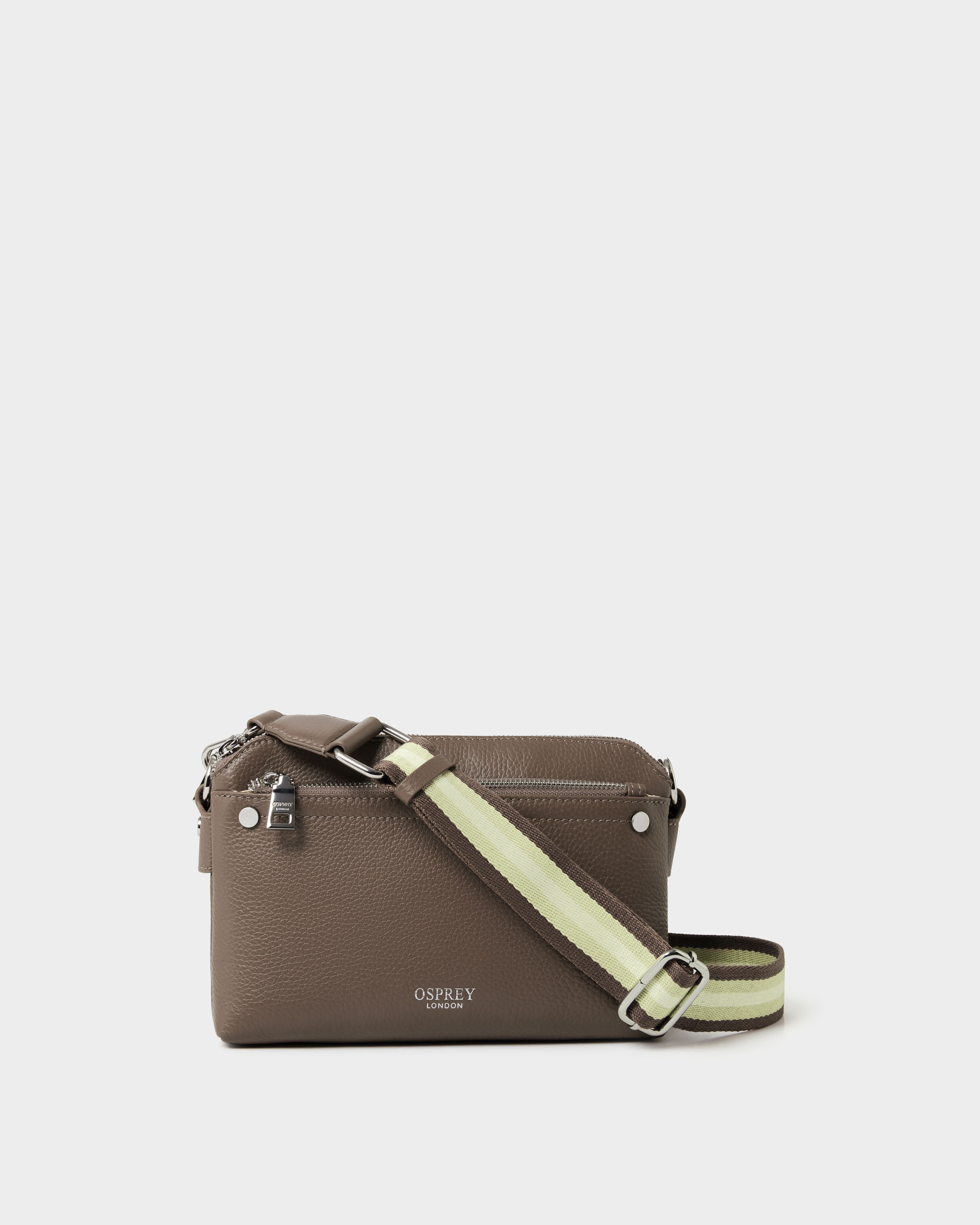 Image number 1 of The Stella Leather Crossbody in Dark Truffle