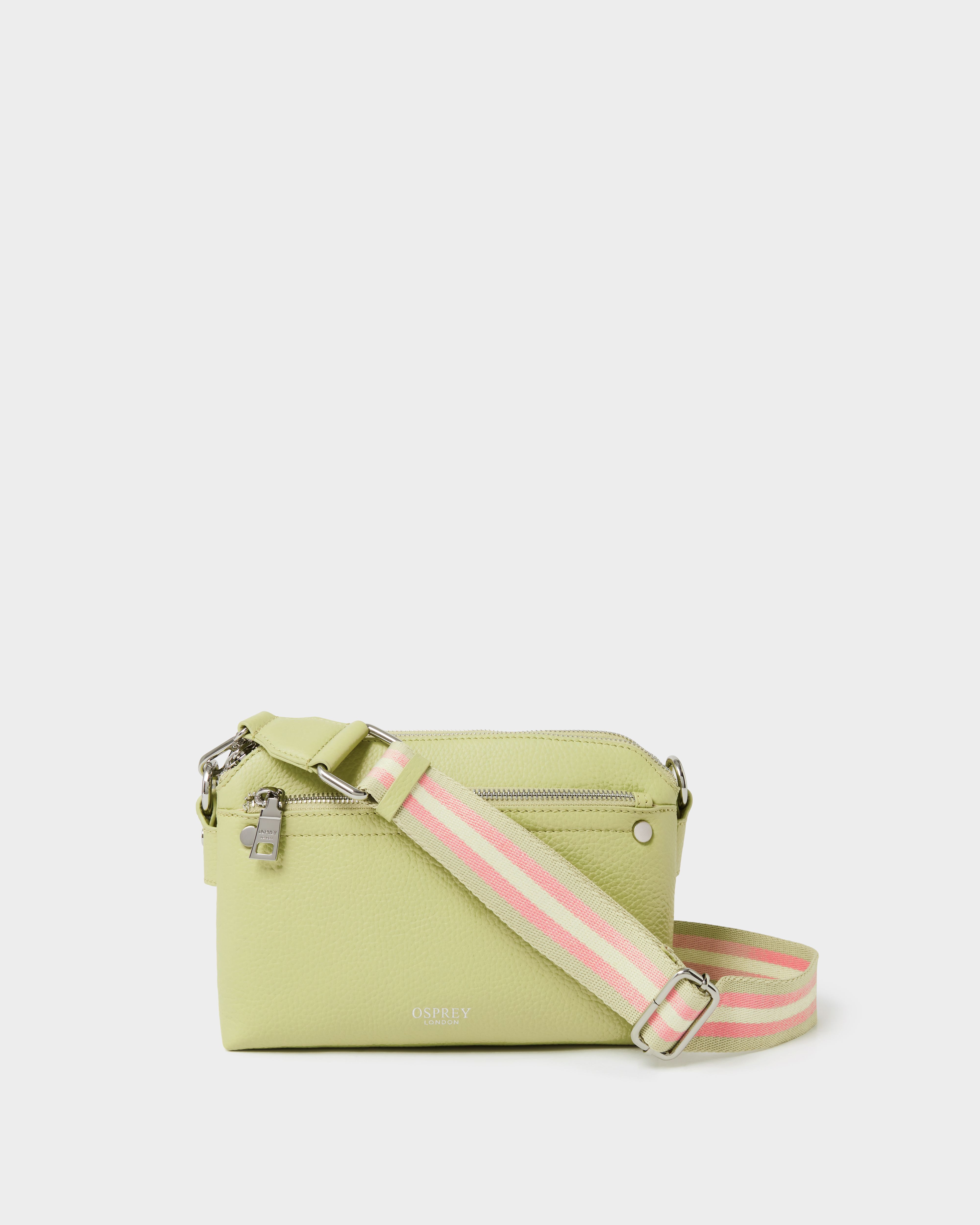 Image number 1 of The Stella Leather Crossbody in Light Olive