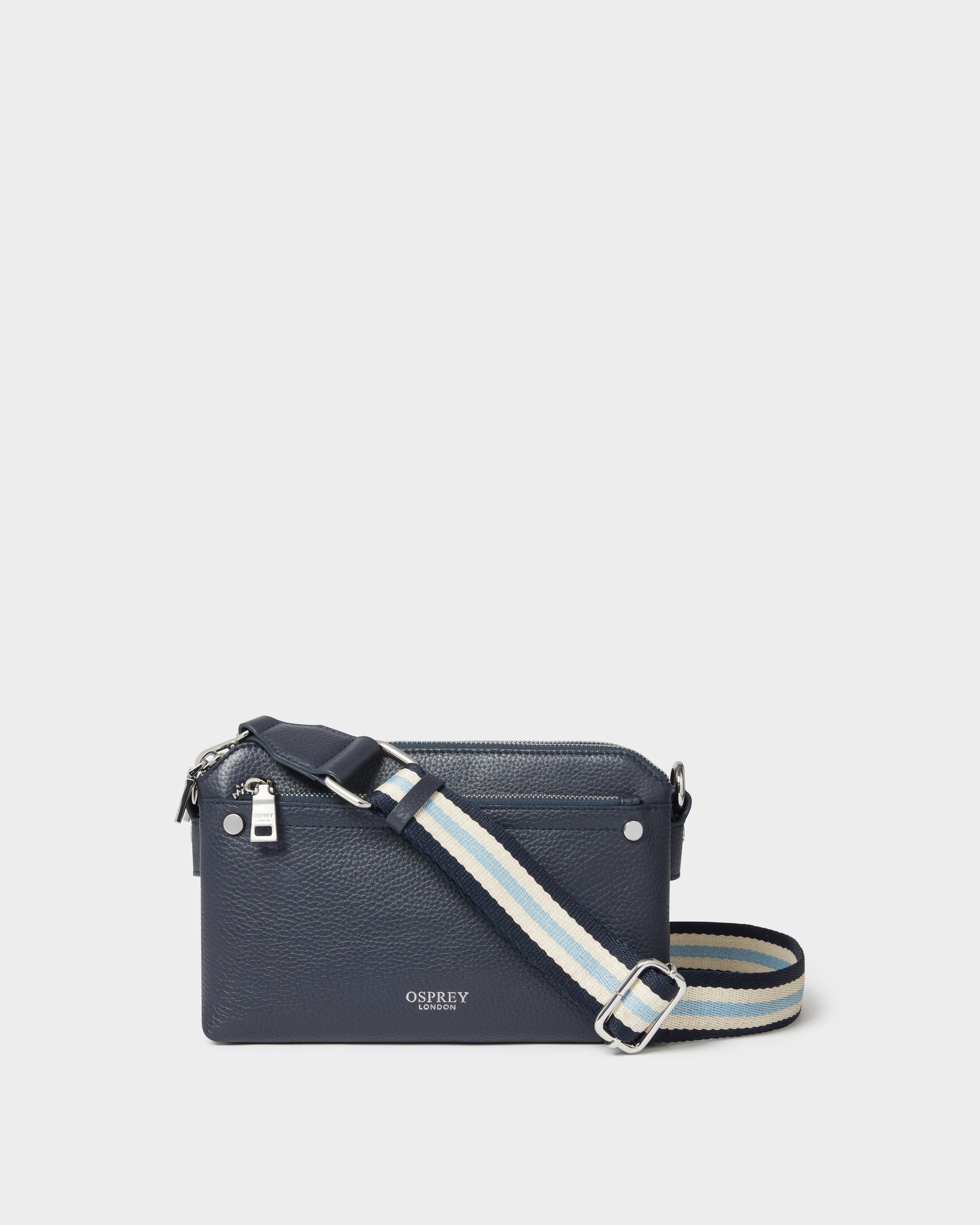 The Stella Leather Crossbody in Navy
