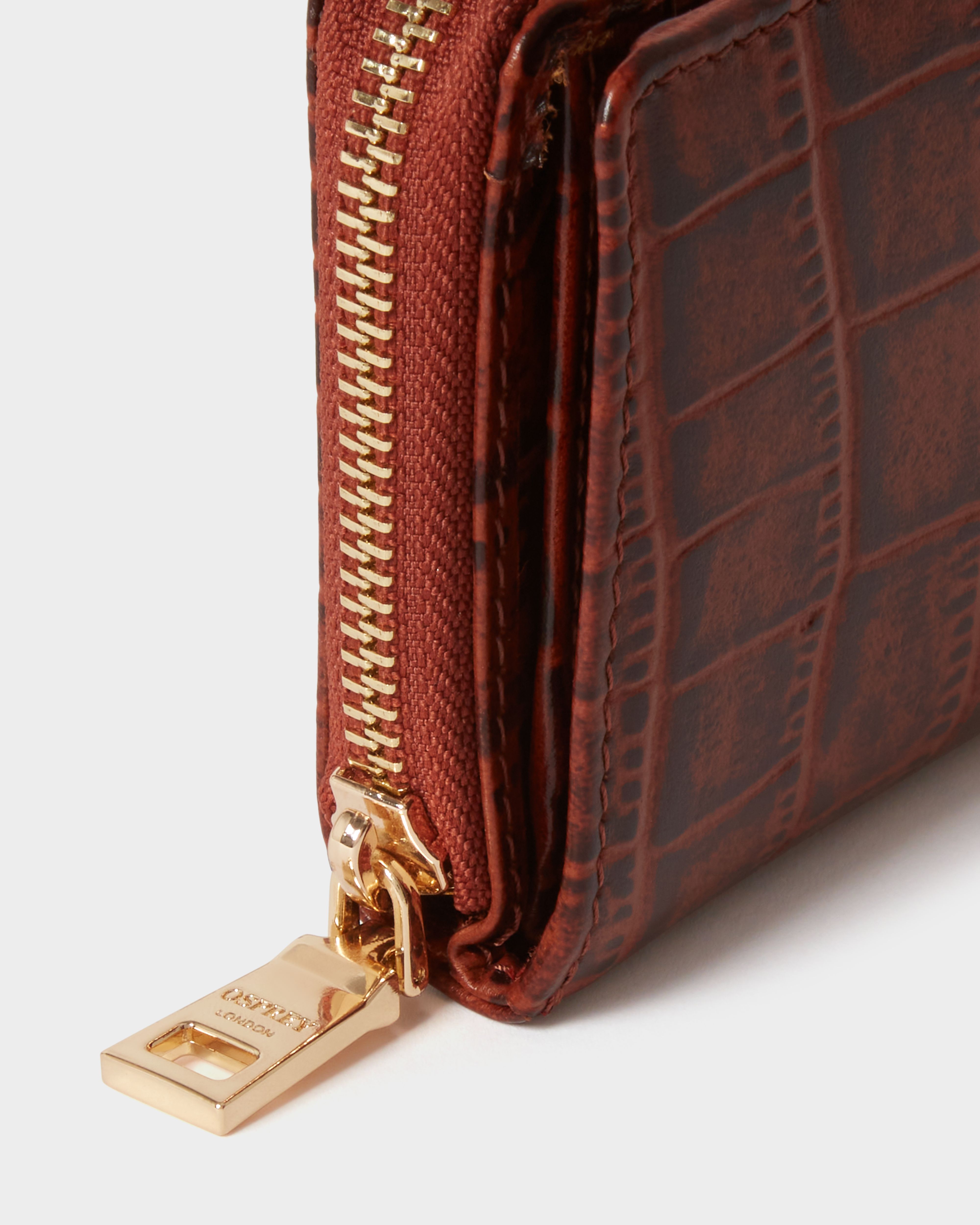 Image number 6 of The Carla Leather Zip Around Purse in Brandy