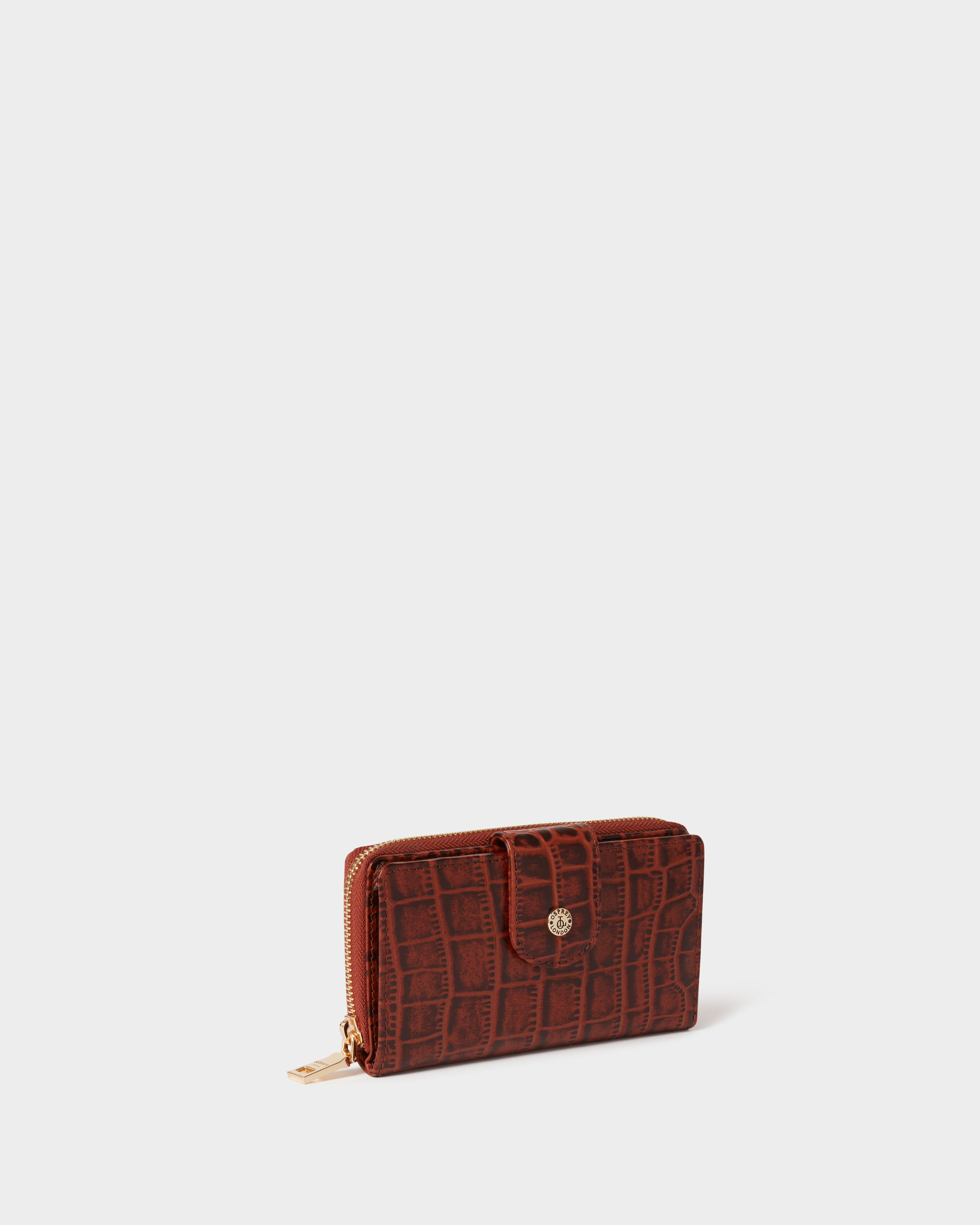 Image number 2 of The Carla Leather Zip Around Purse in Brandy