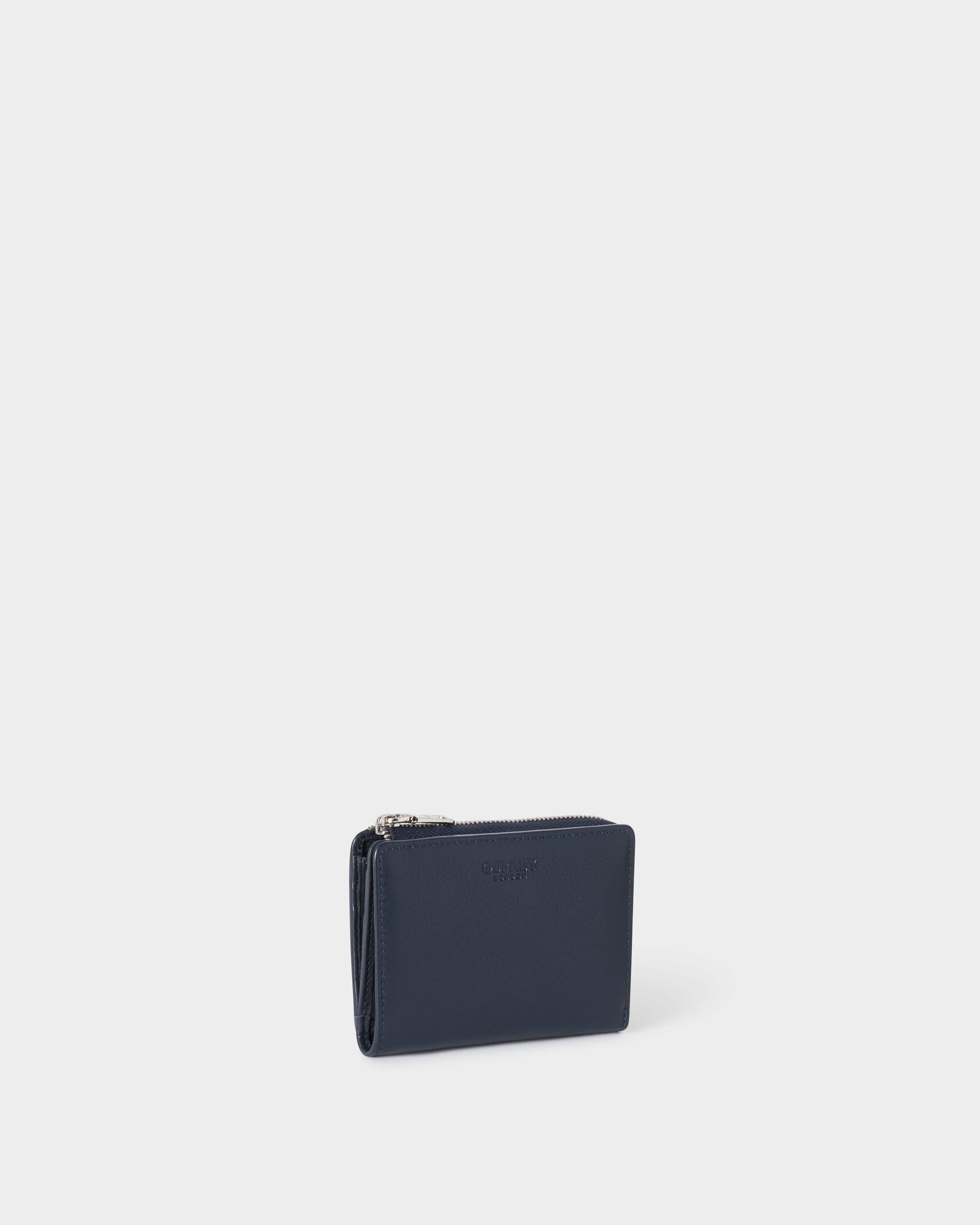 Image number 2 of The Kelso Leather Mini Zip Around Purse in Navy
