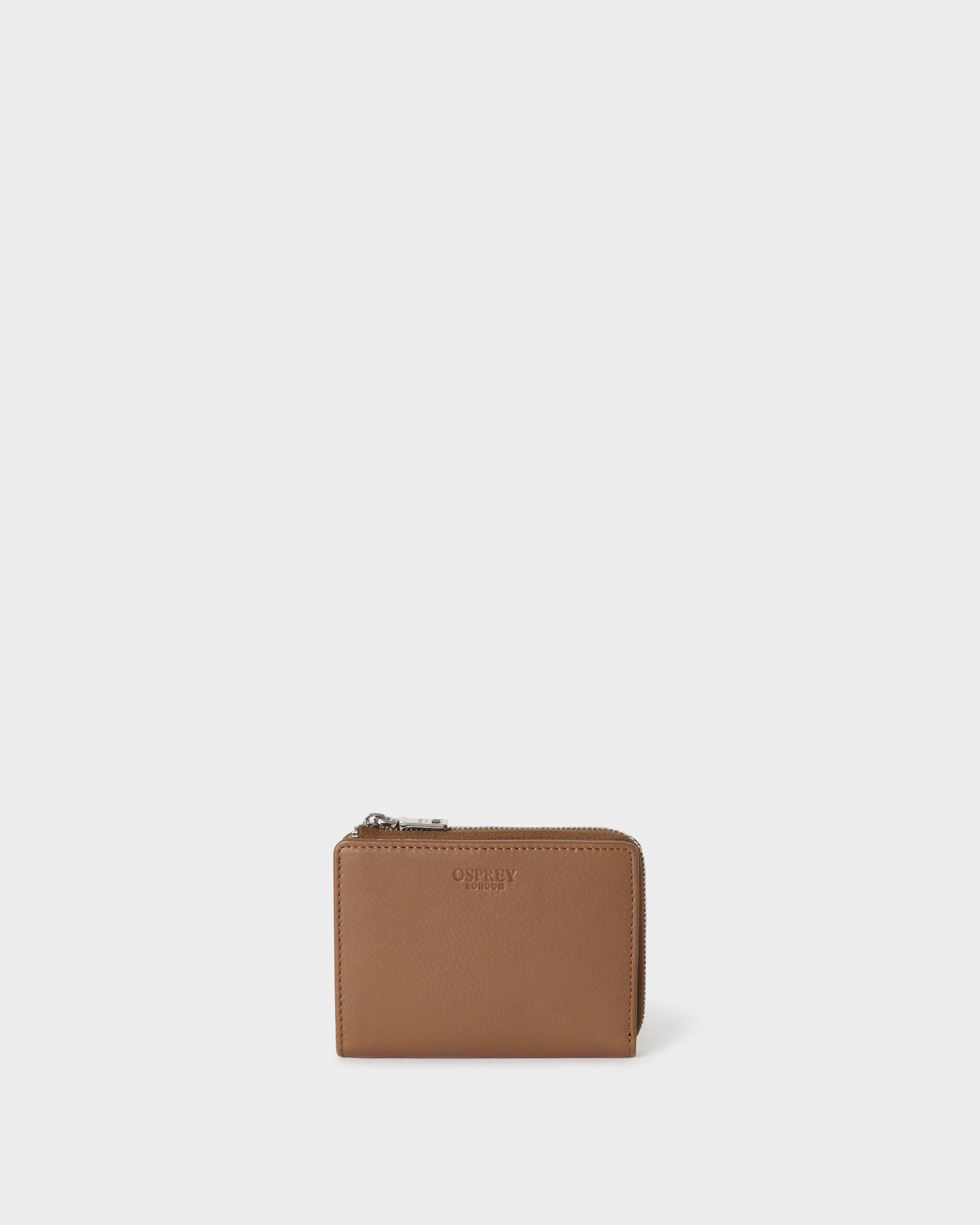 The Kelso Leather Mini Zip Around Purse in Tan