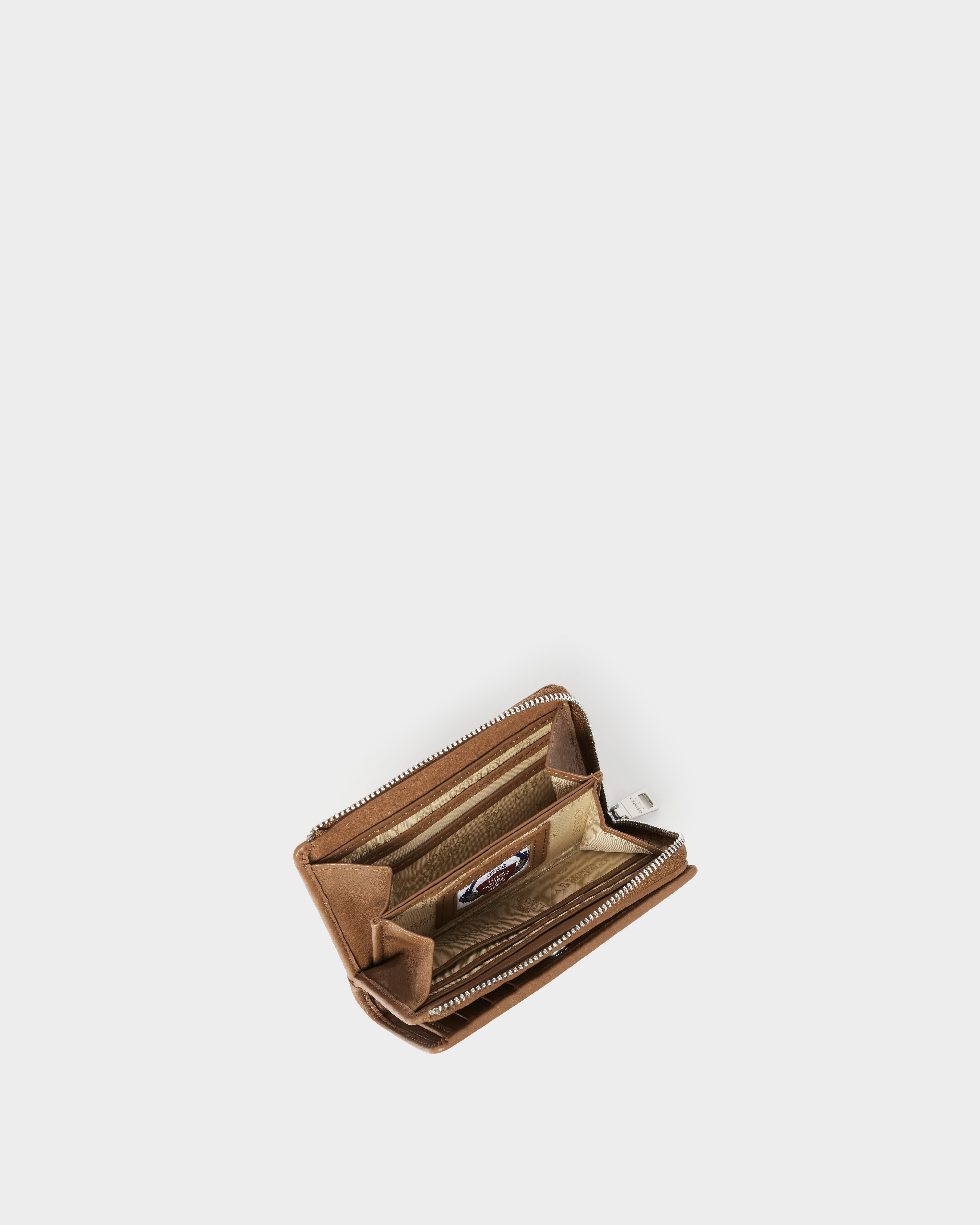 Image number 4 of The Kelso Leather Mini Zip Around Purse in Tan