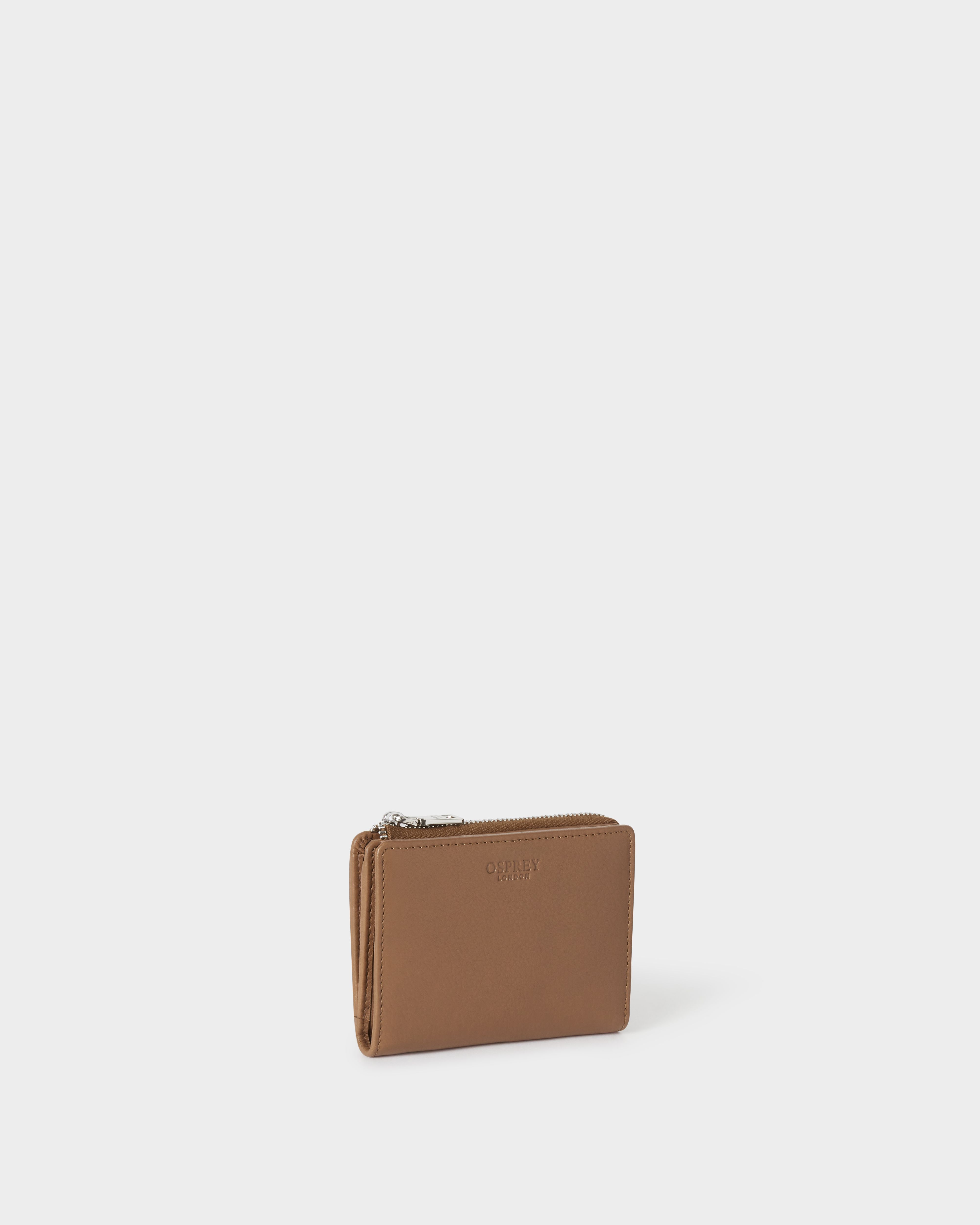 Image number 2 of The Kelso Leather Mini Zip Around Purse in Tan