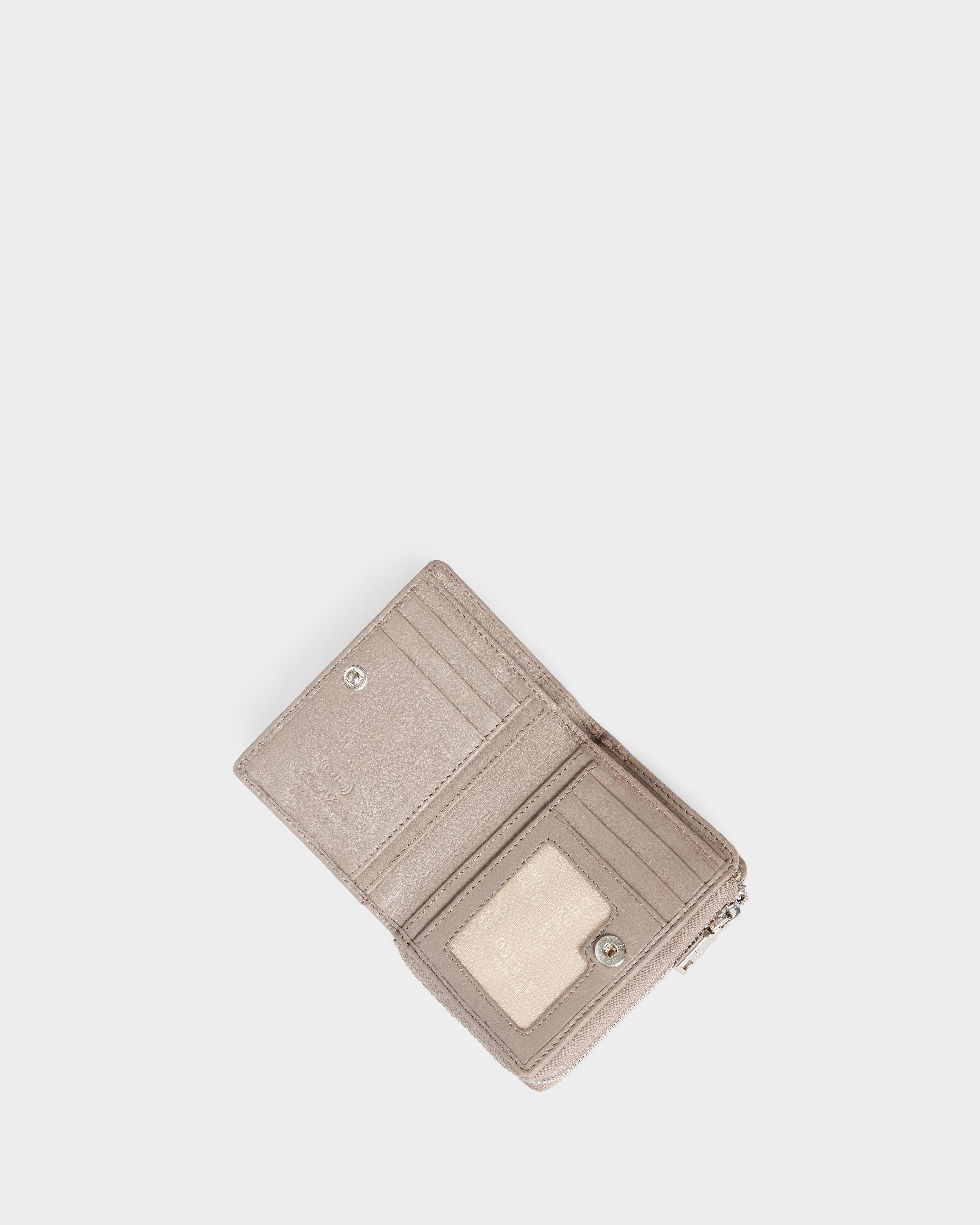 Image number 3 of The Kelso Leather Mini Zip Around Purse in Taupe