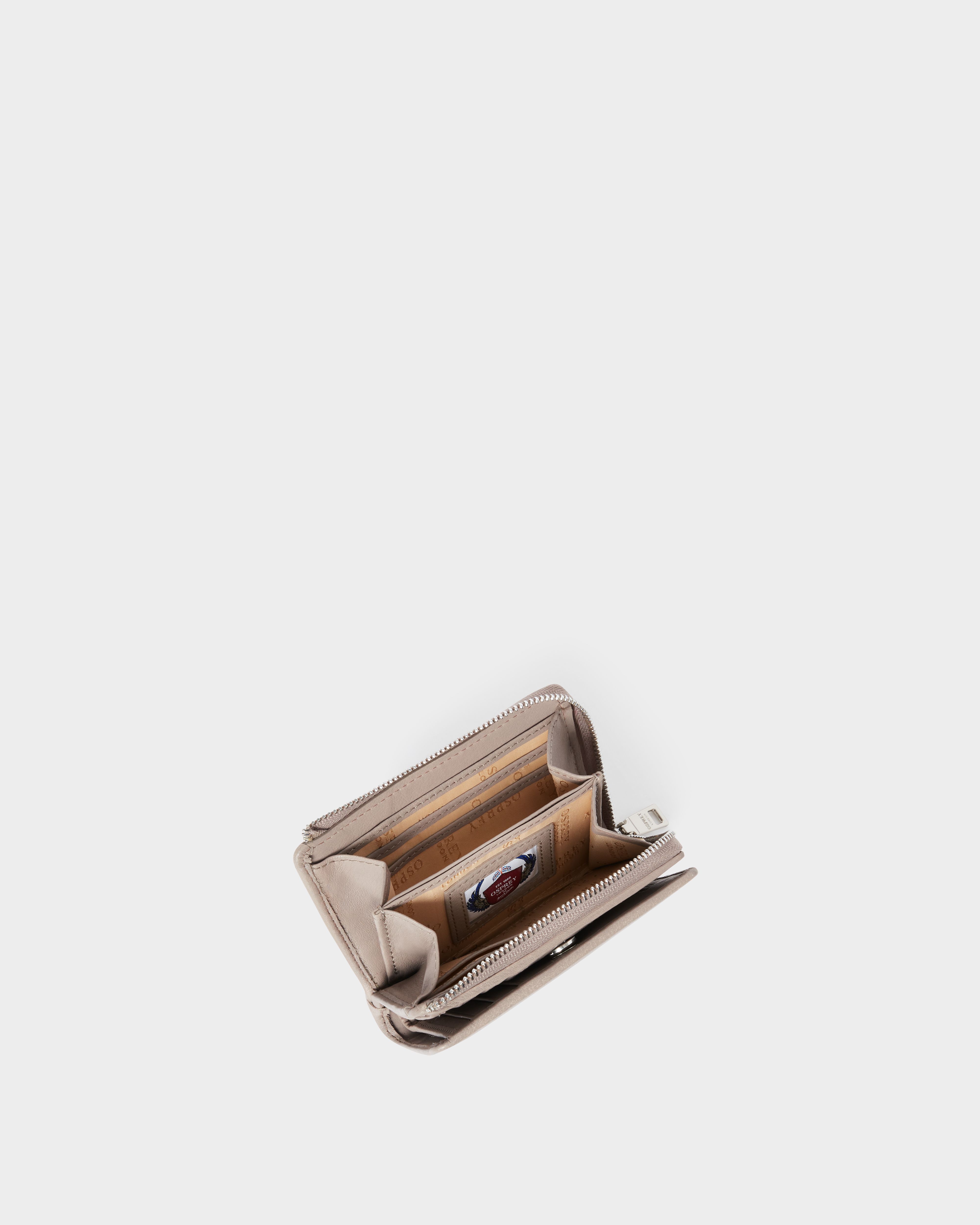 Image number 4 of The Kelso Leather Mini Zip Around Purse in Taupe