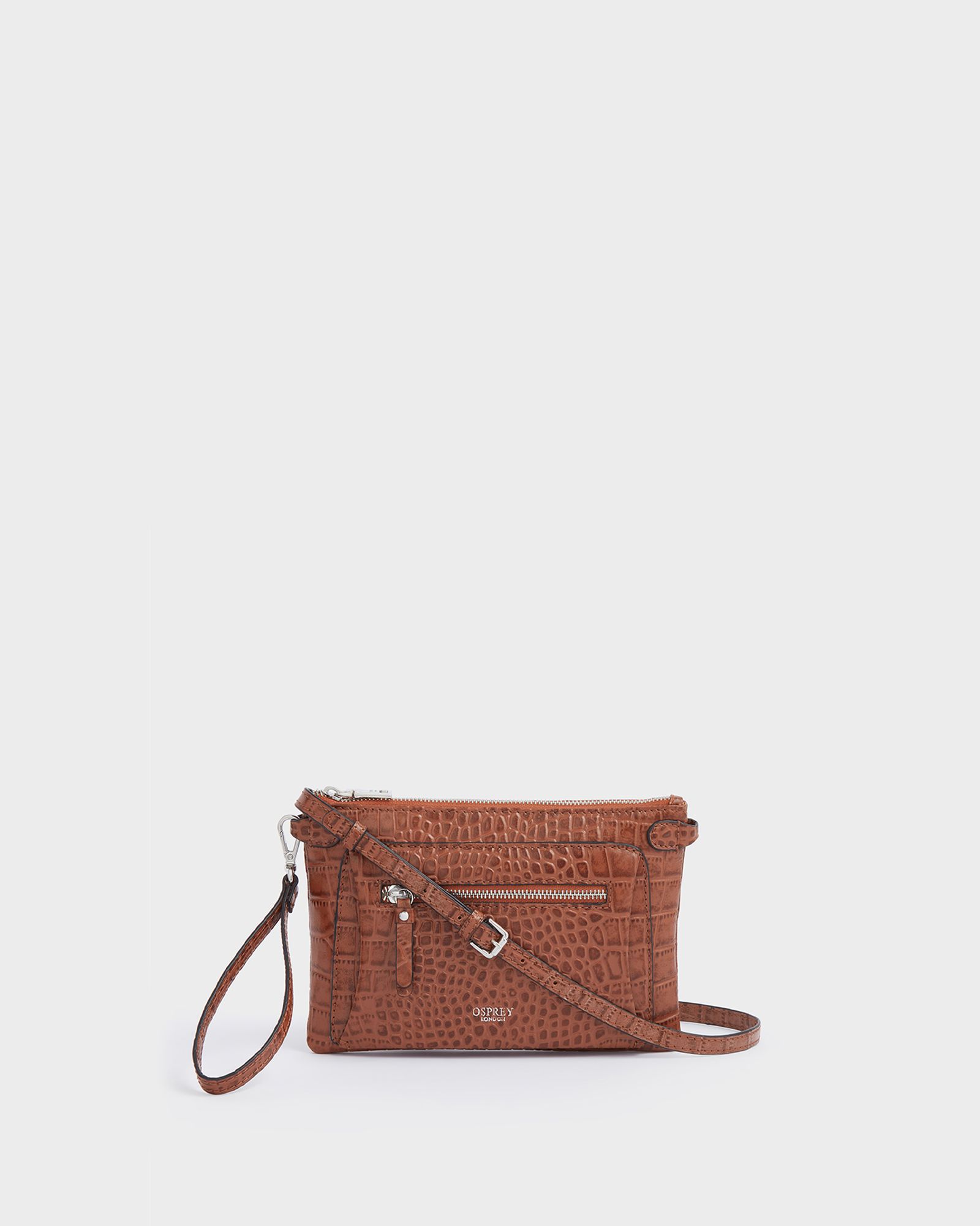The Ruby Leather Crossbody Clutch in Chestnut