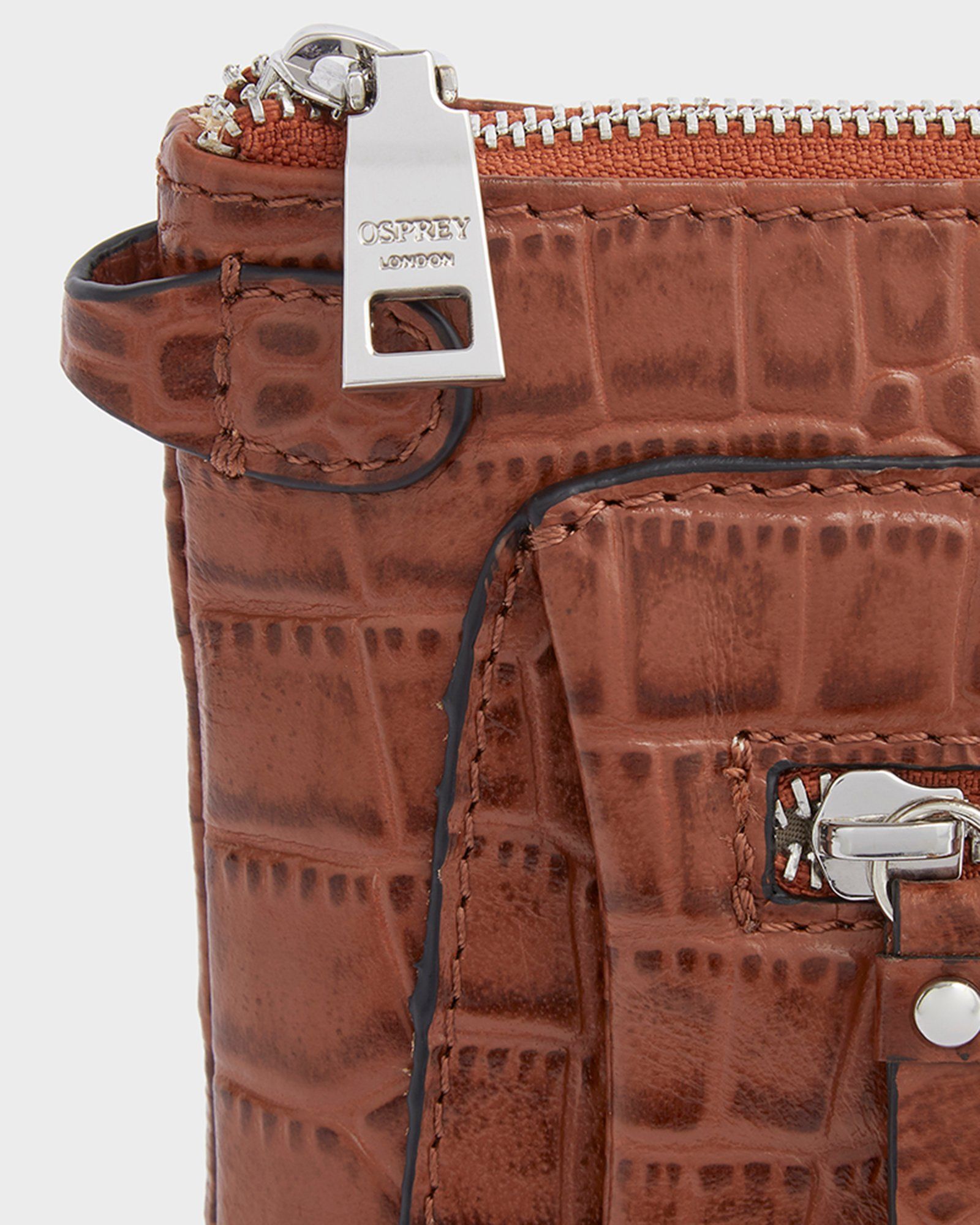 Image number 3 of The Ruby Leather Crossbody Clutch in Chestnut