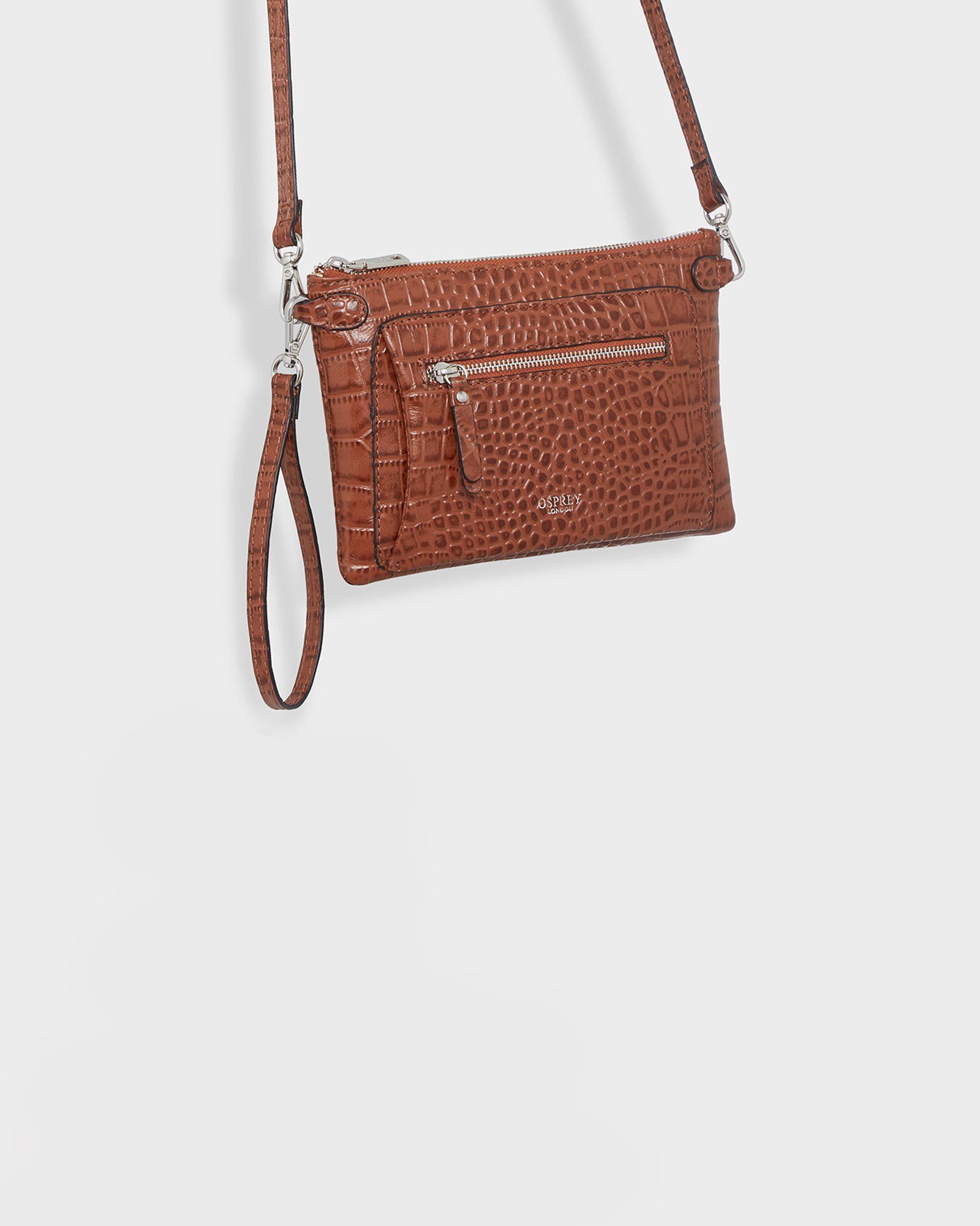 Image number 4 of The Ruby Leather Crossbody Clutch in Chestnut