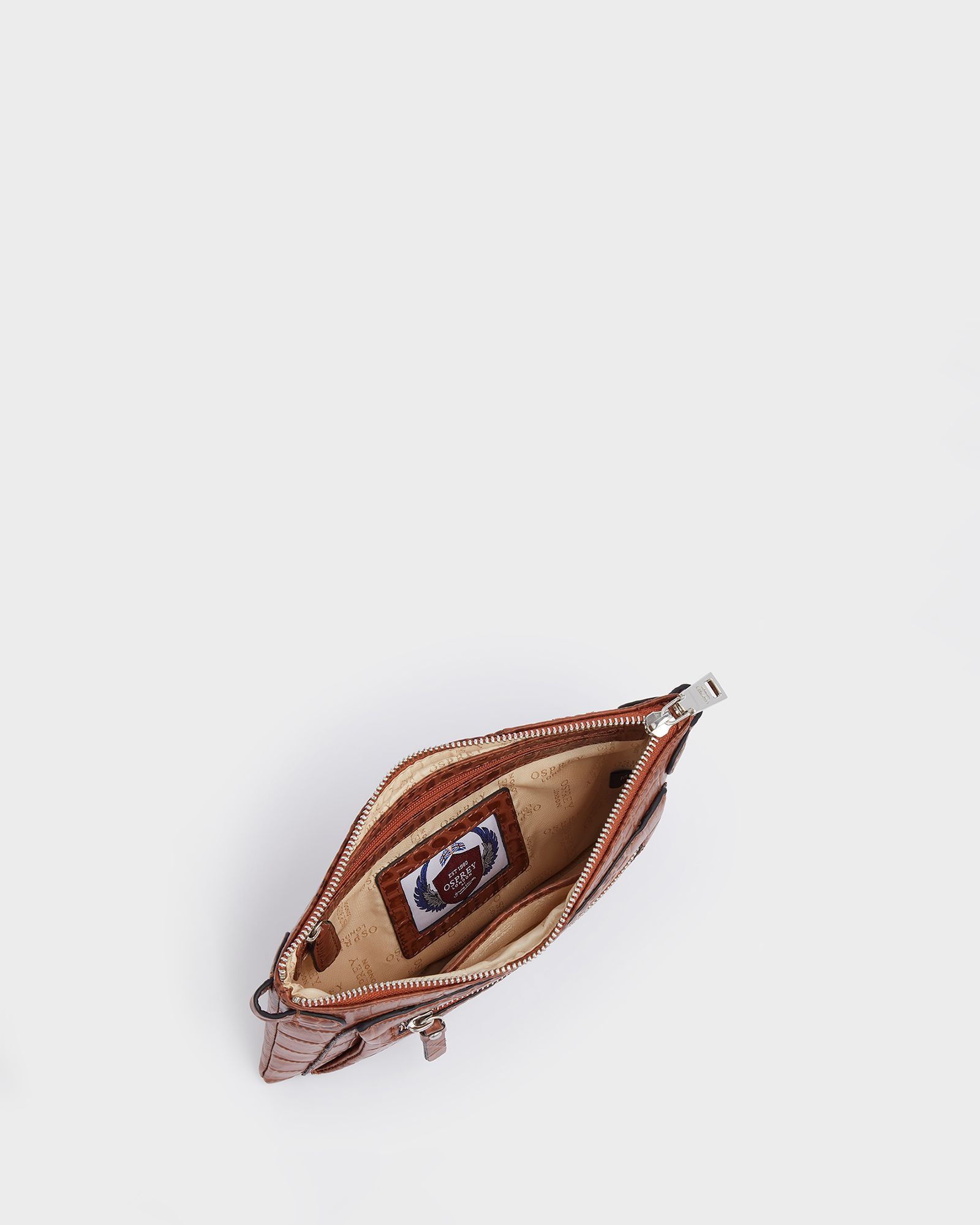 Image number 2 of The Ruby Leather Crossbody Clutch in Chestnut