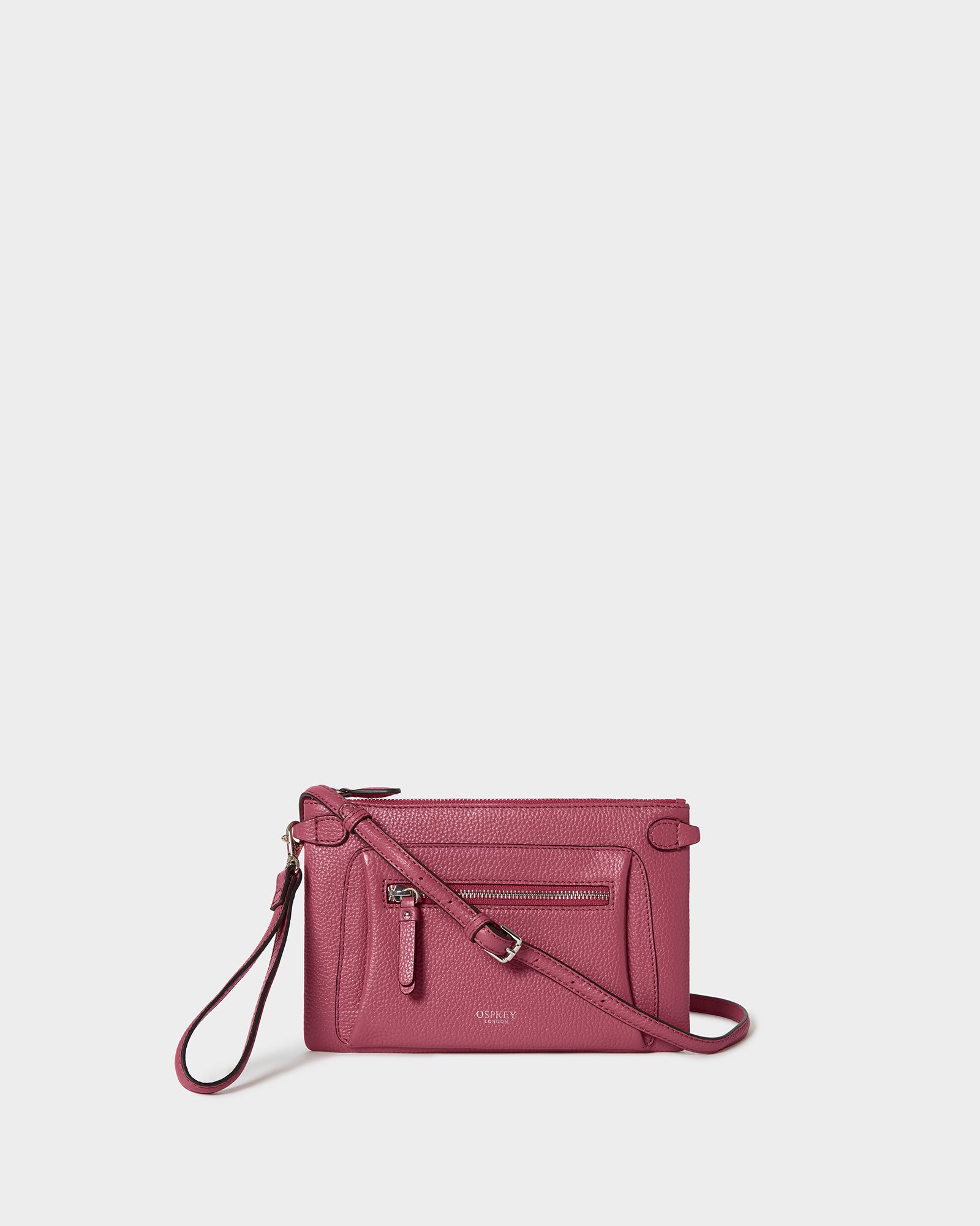Image number 1 of The Ruby Leather Crossbody in Raspberry