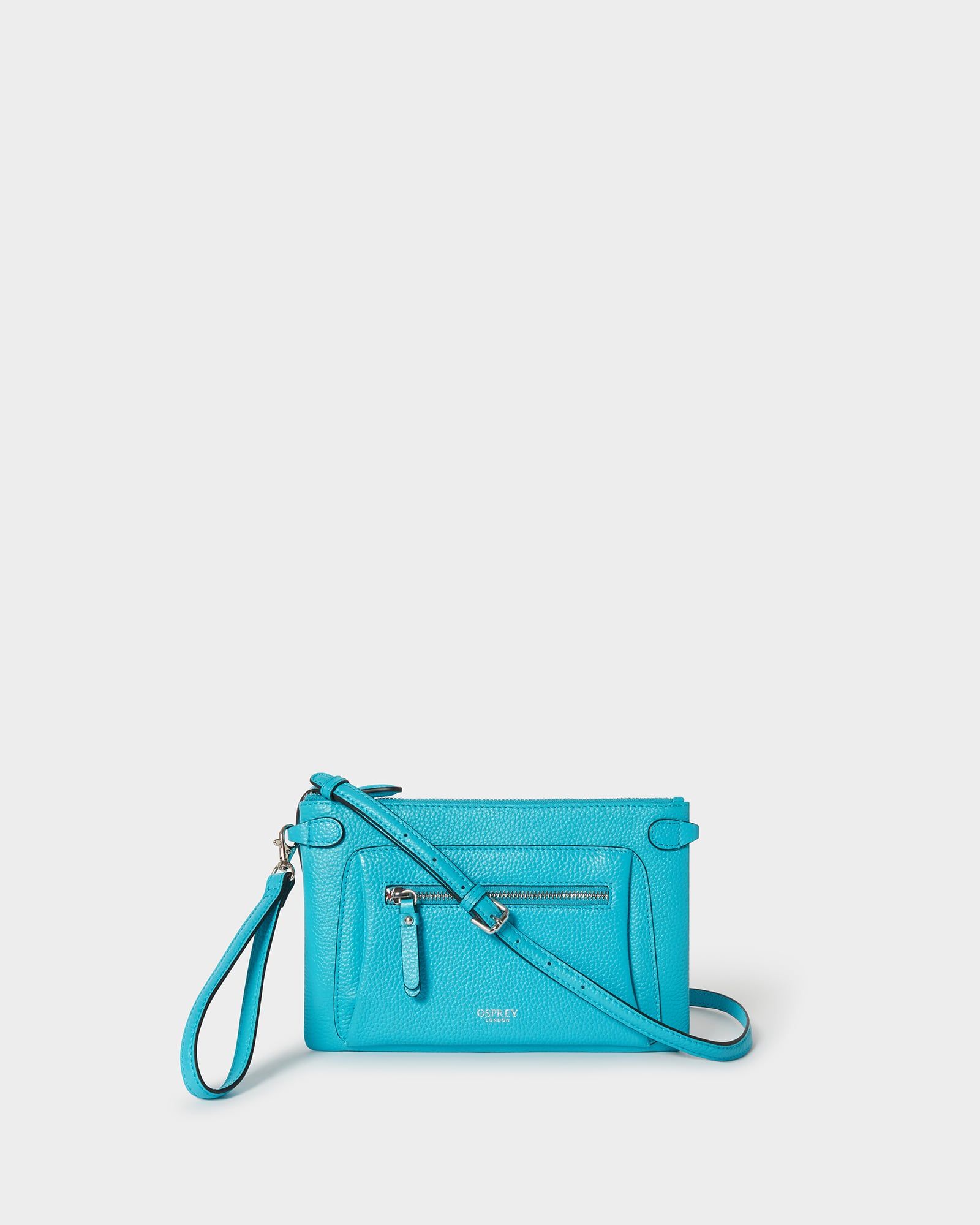 Image number 1 of The Ruby Leather Crossbody in Aqua
