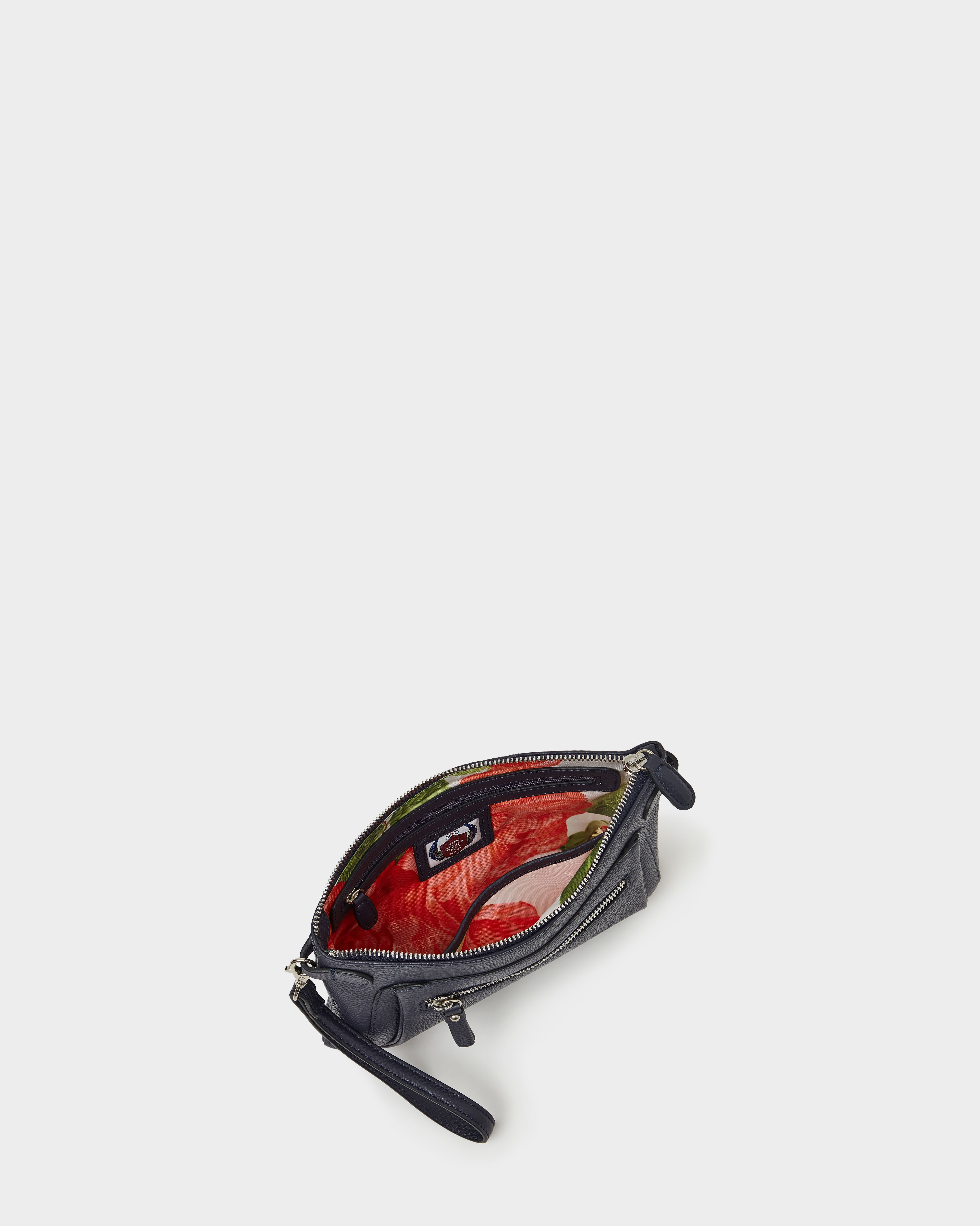 Image number 3 of The Ruby Leather Crossbody Clutch in Navy