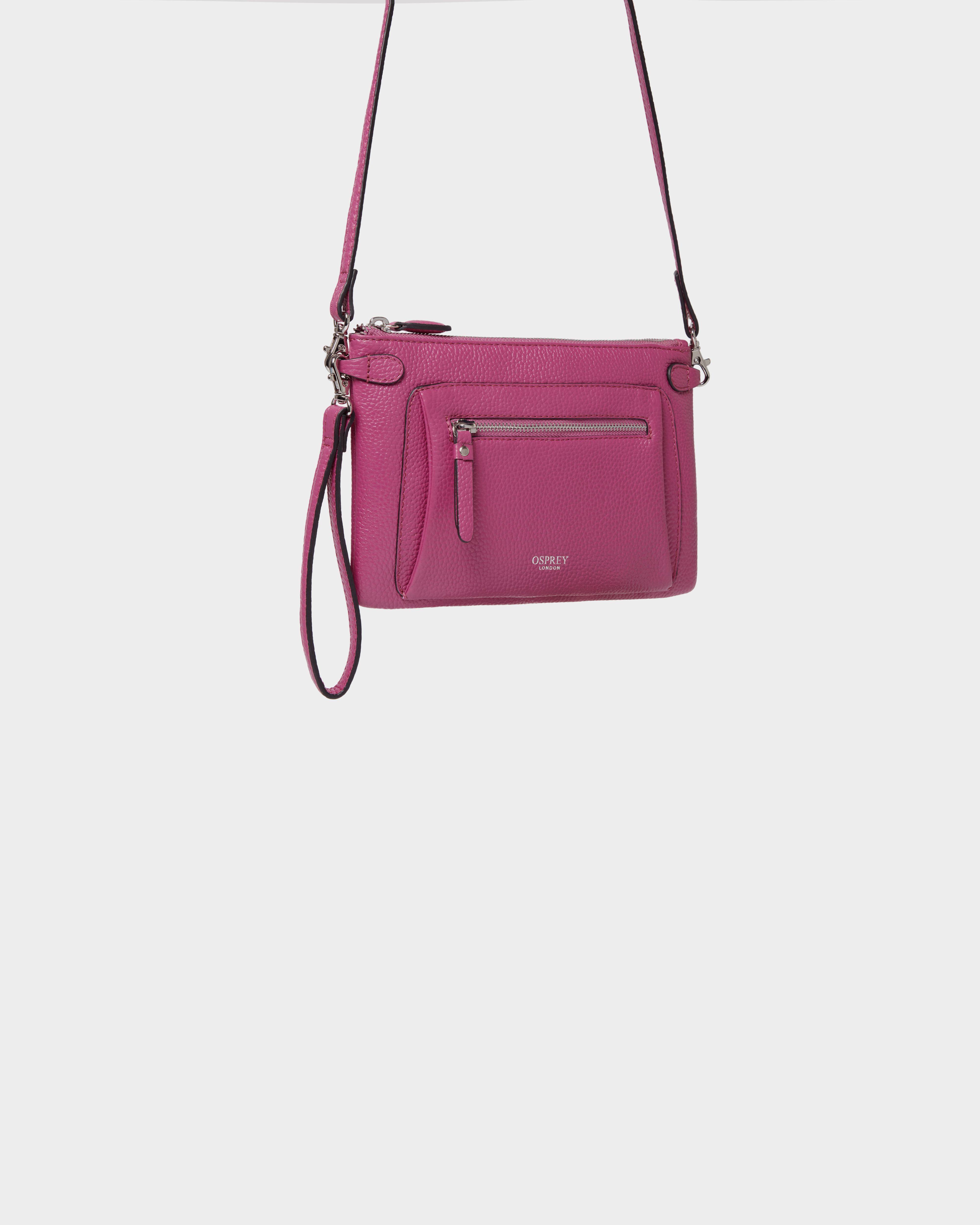 Image number 3 of The Ruby Leather Crossbody in Wild Orchid
