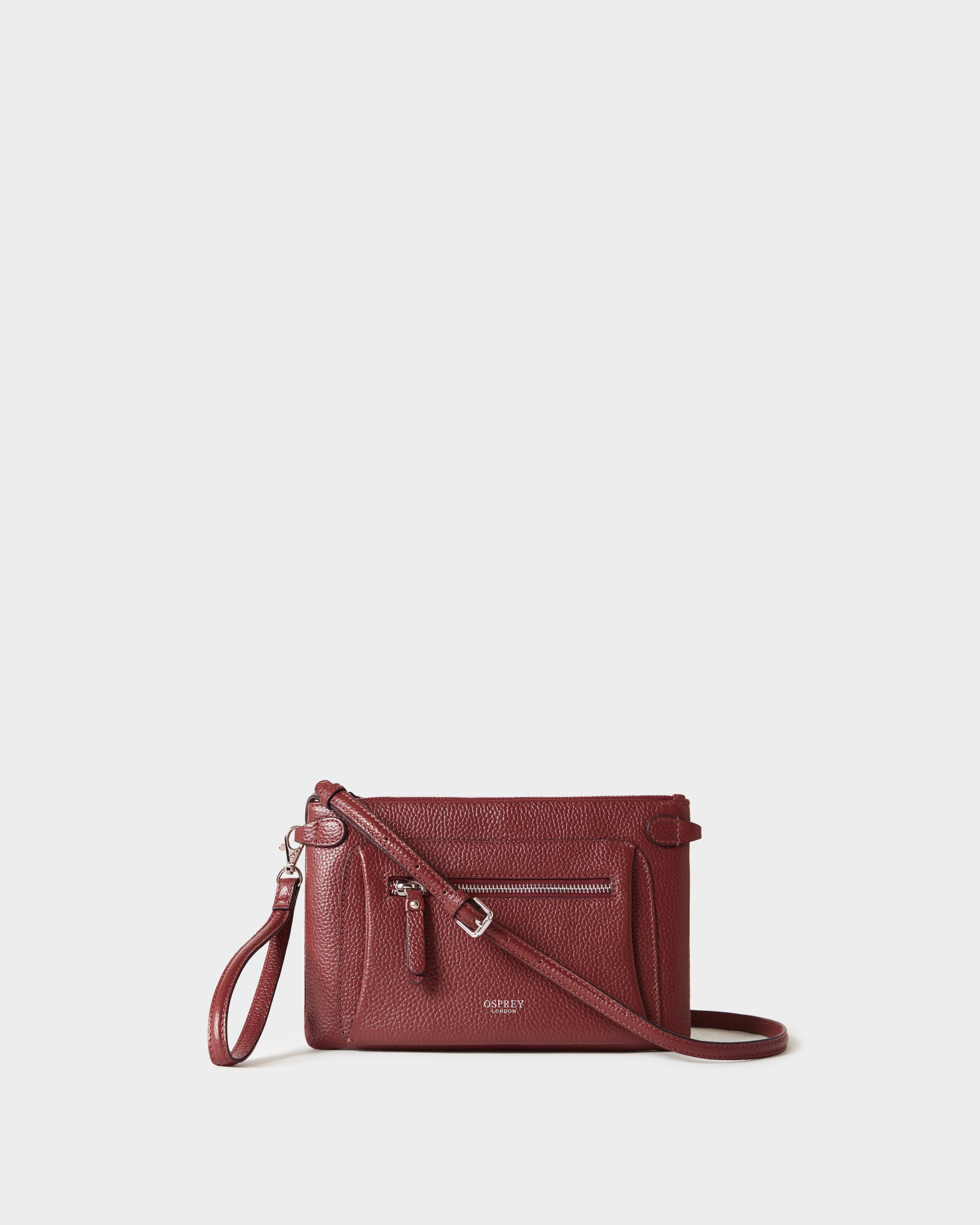 The Ruby Leather Crossbody in Merlot