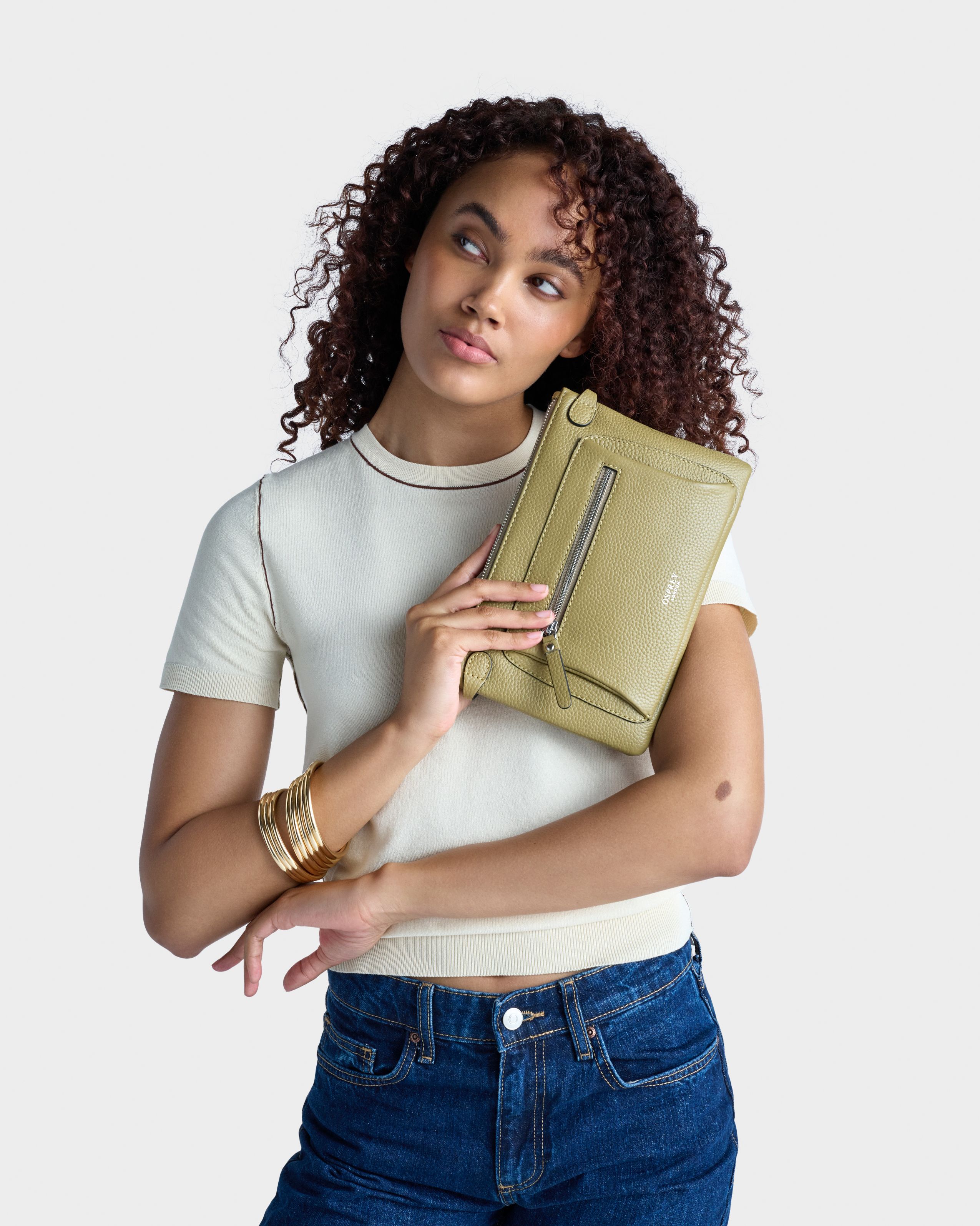 The Ruby Leather Crossbody in Olive