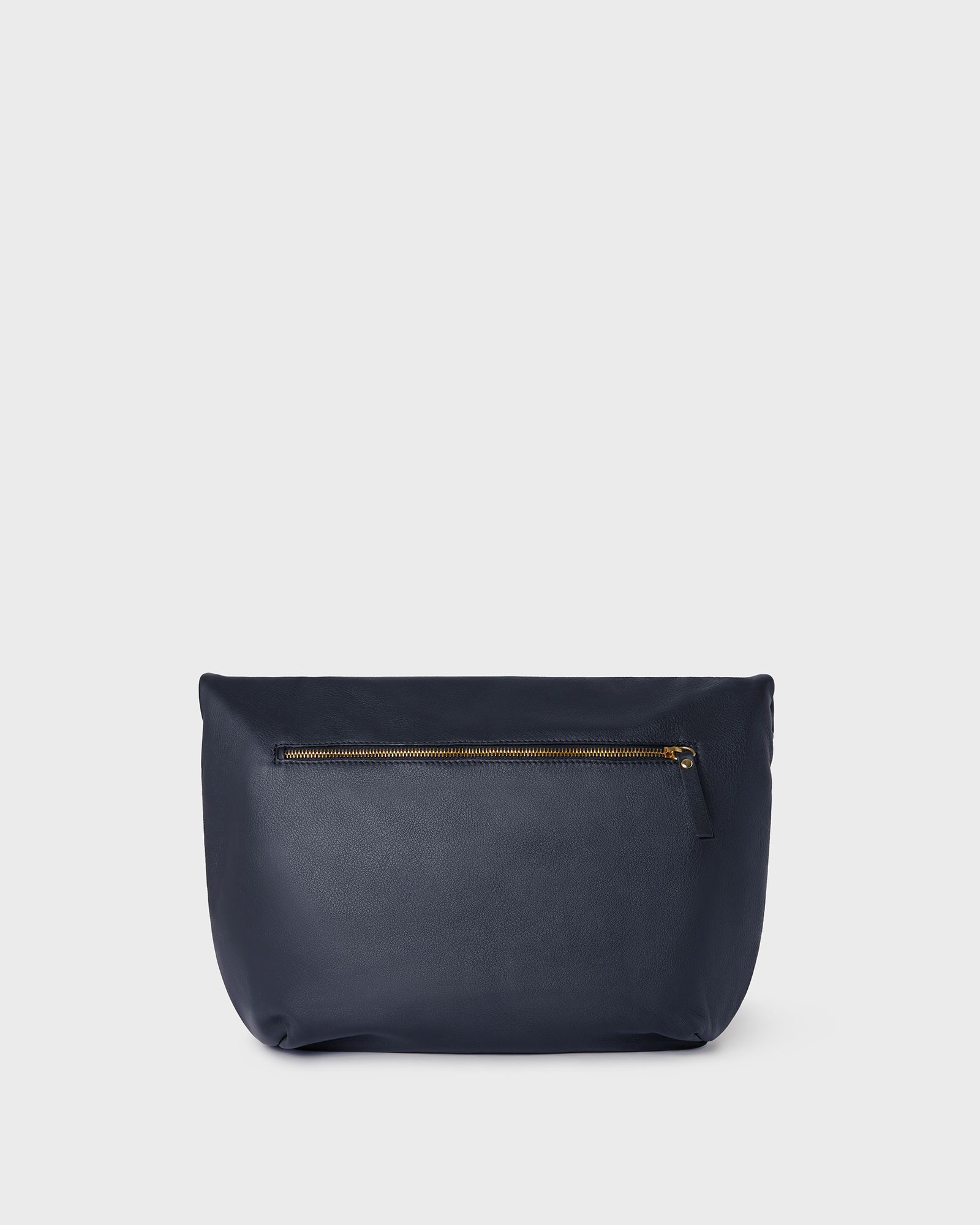 Image number 4 of The Milano Large Italian Leather Crossbody in Navy