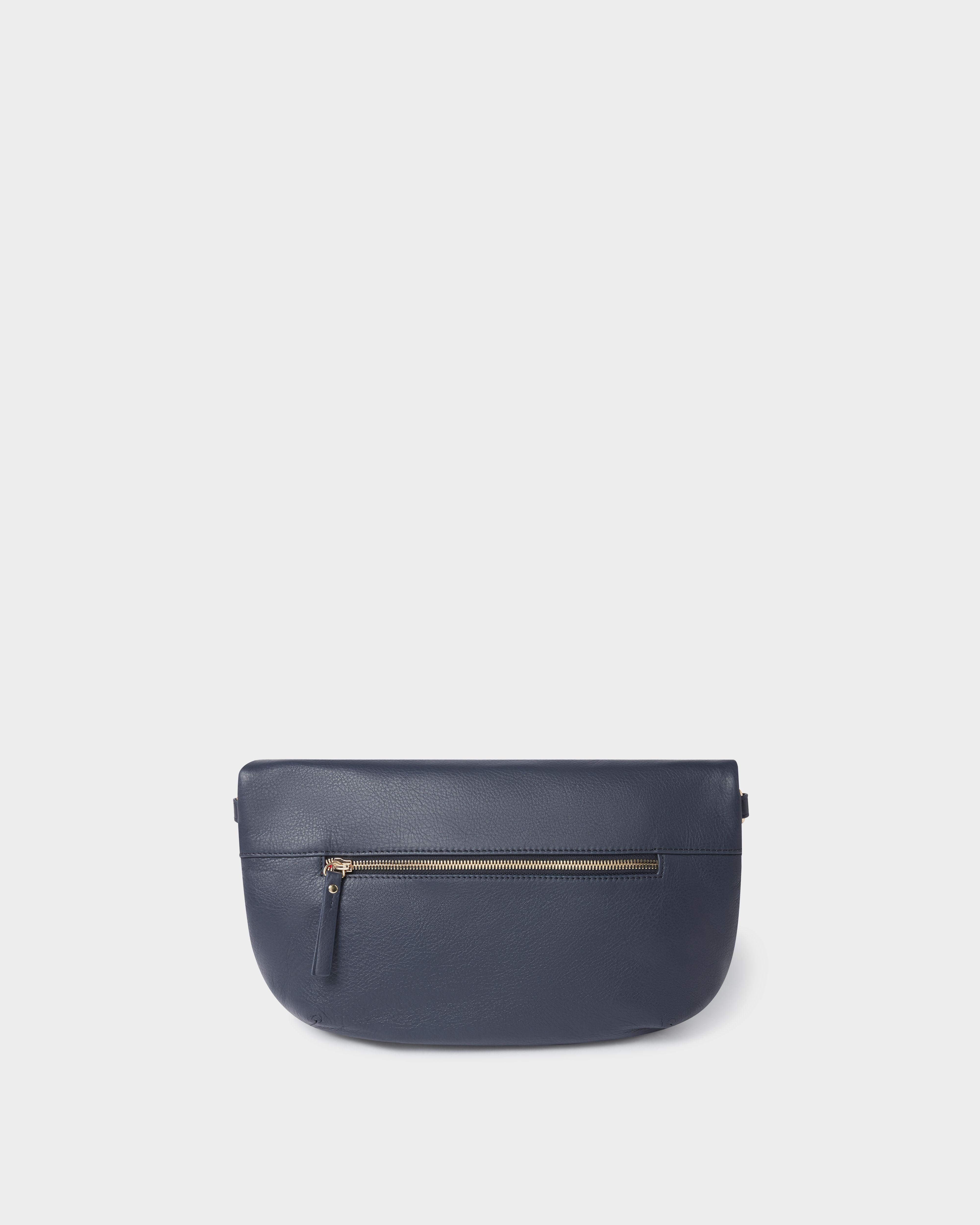 Image number 4 of The Milano Large Italian Leather Crossbody in Navy