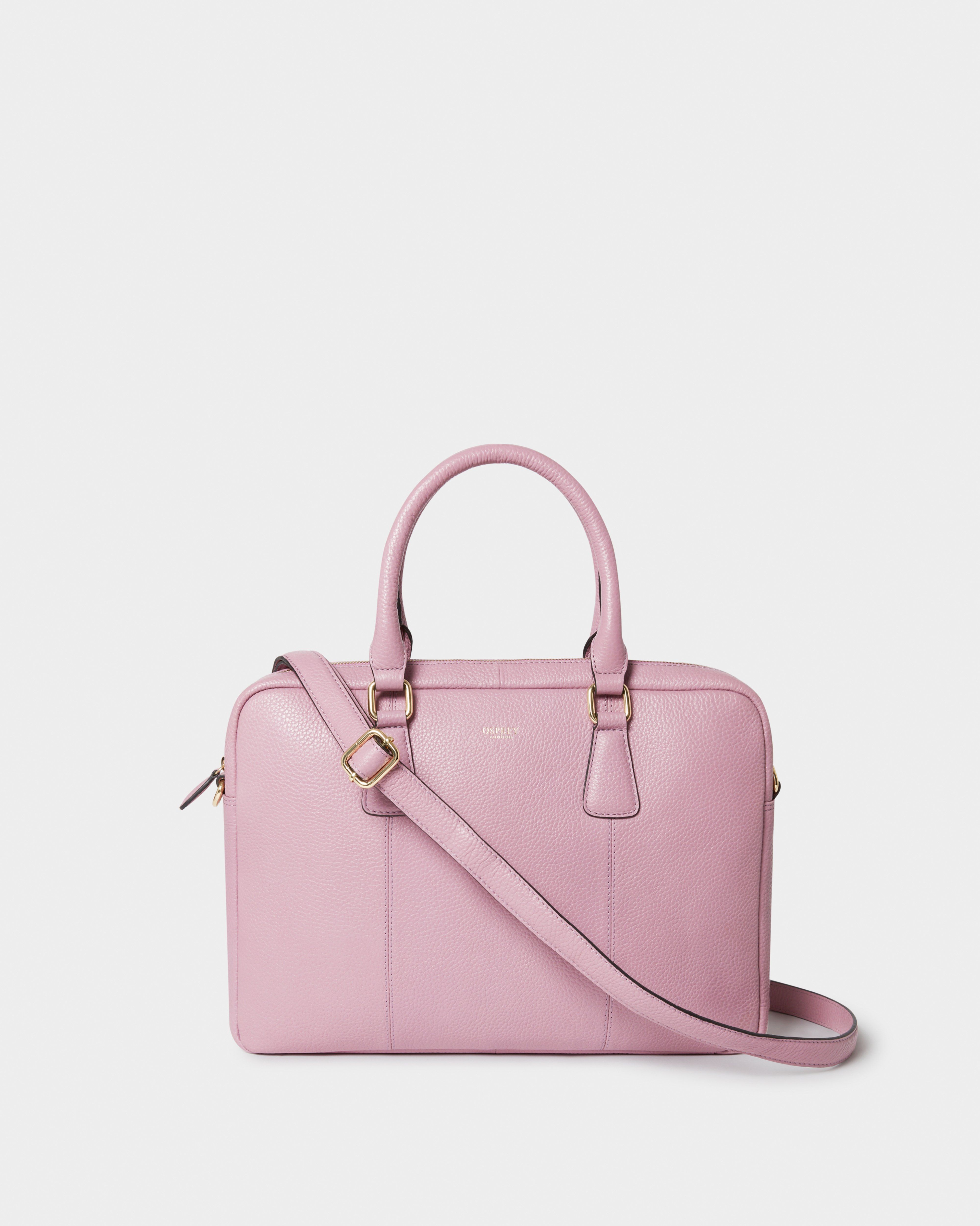 The Adaline Leather Laptop Bag in Heather