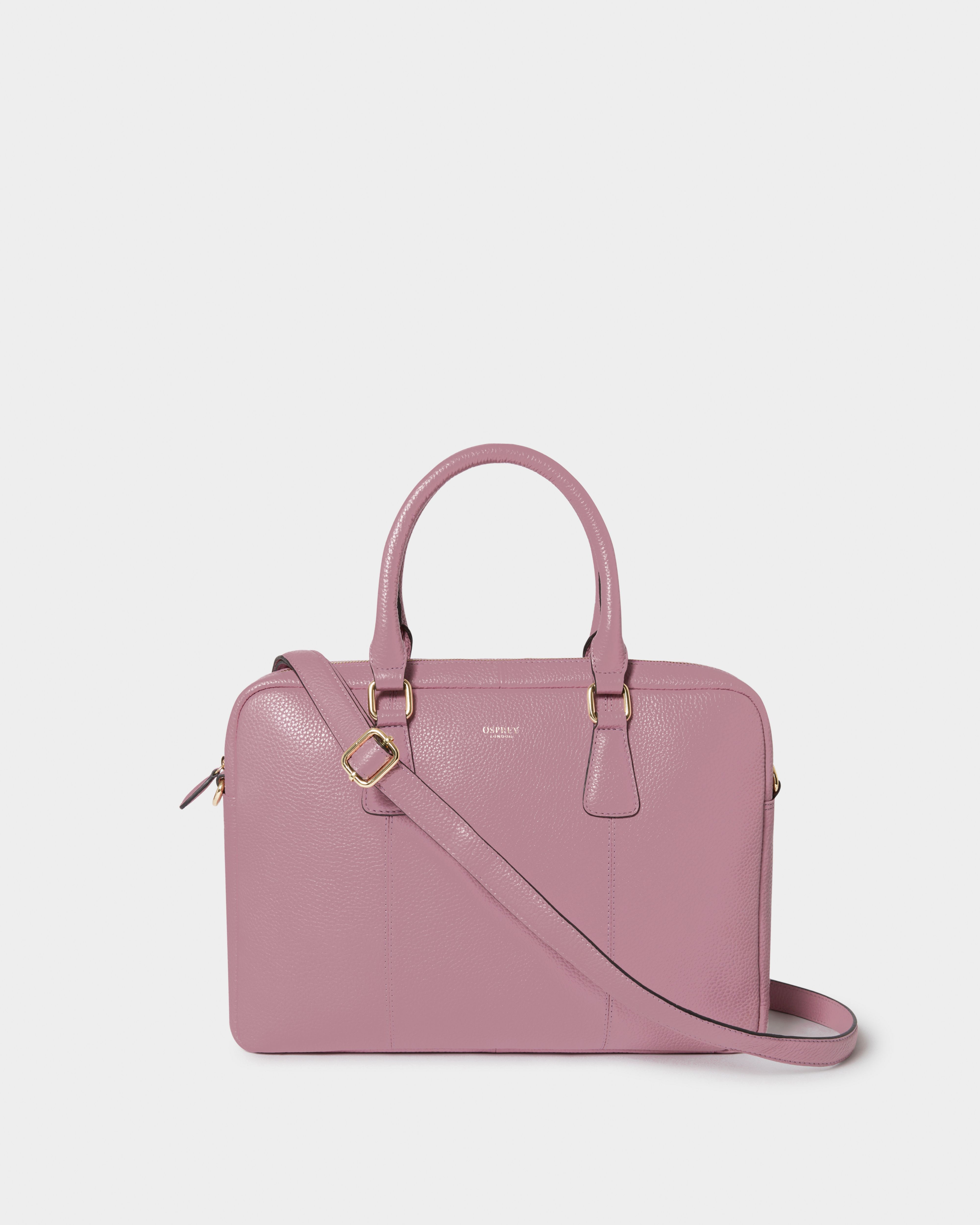 The Adaline Leather Laptop Bag in Heather
