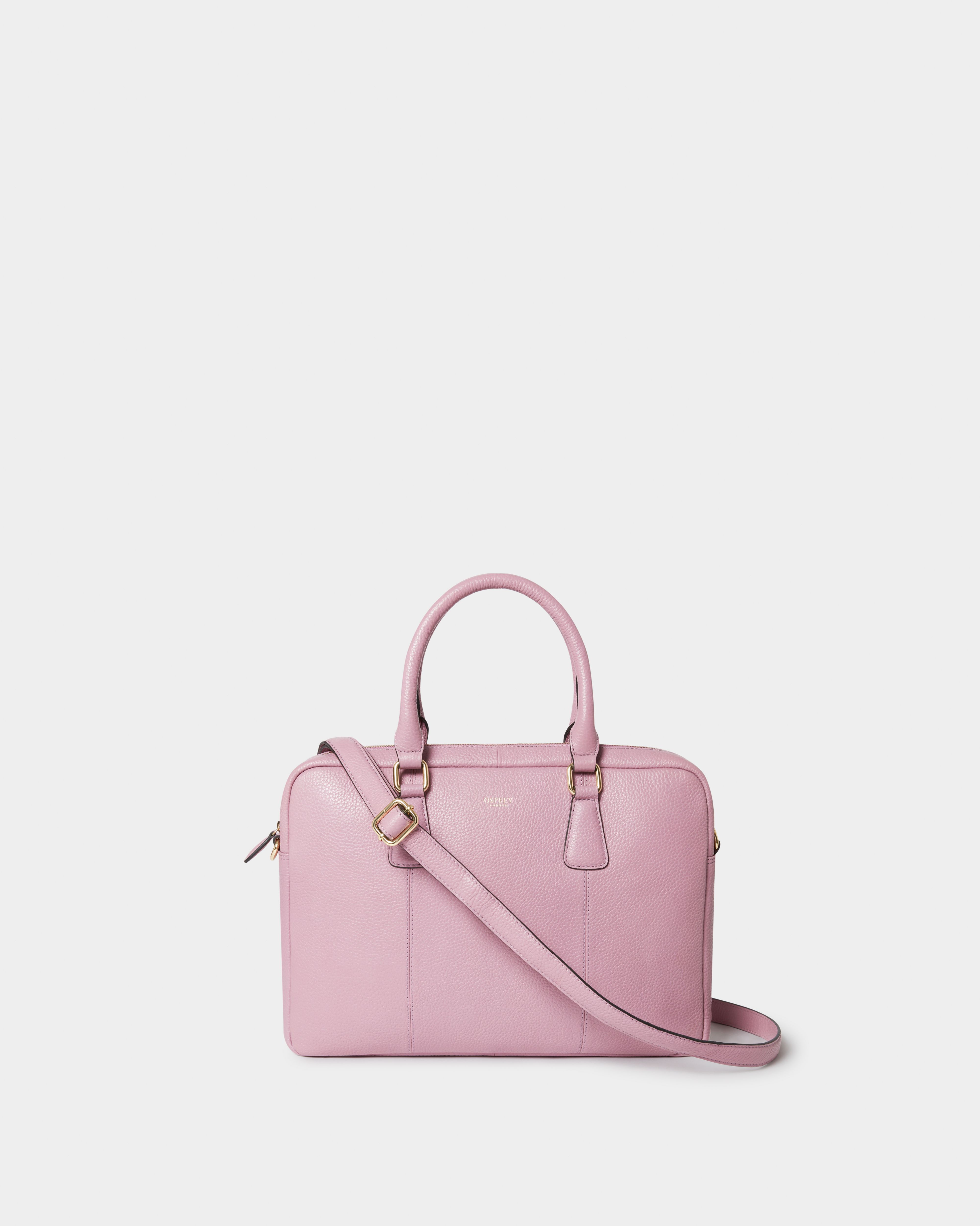 The Adaline Leather Laptop Bag in Heather