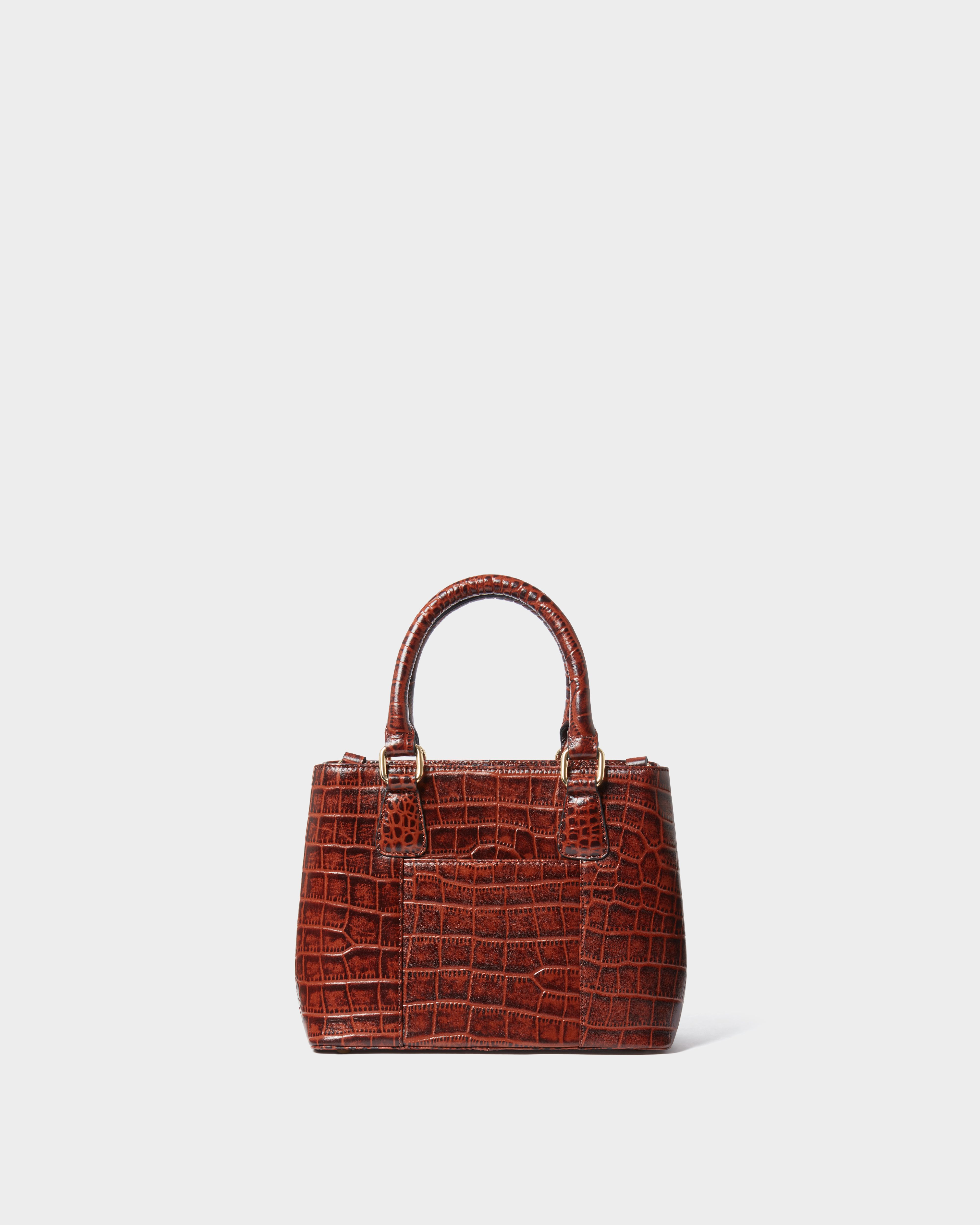 Image number 6 of The Adaline Mini Leather Grab Bag in Brandy