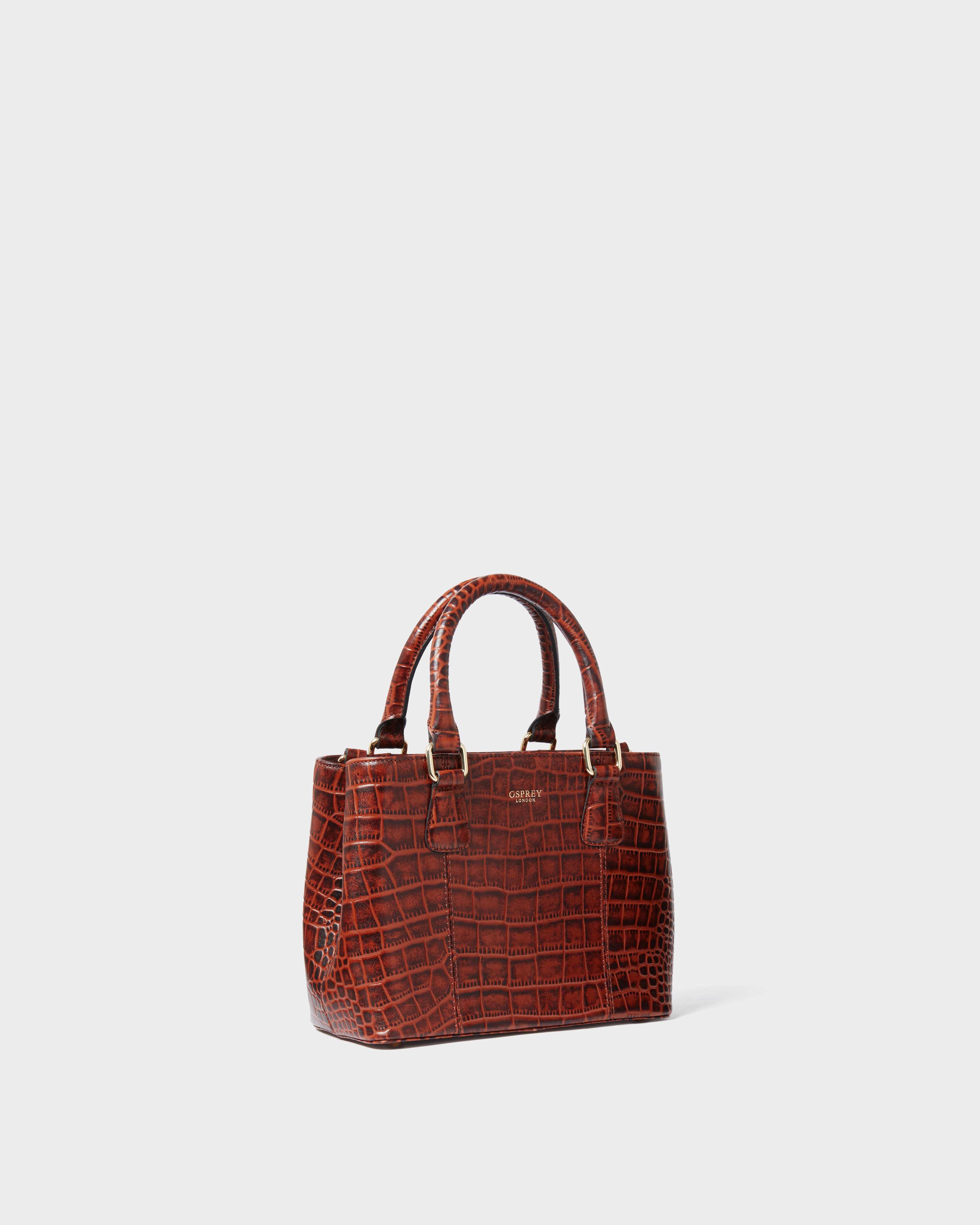 Image number 3 of The Adaline Mini Leather Grab Bag in Brandy
