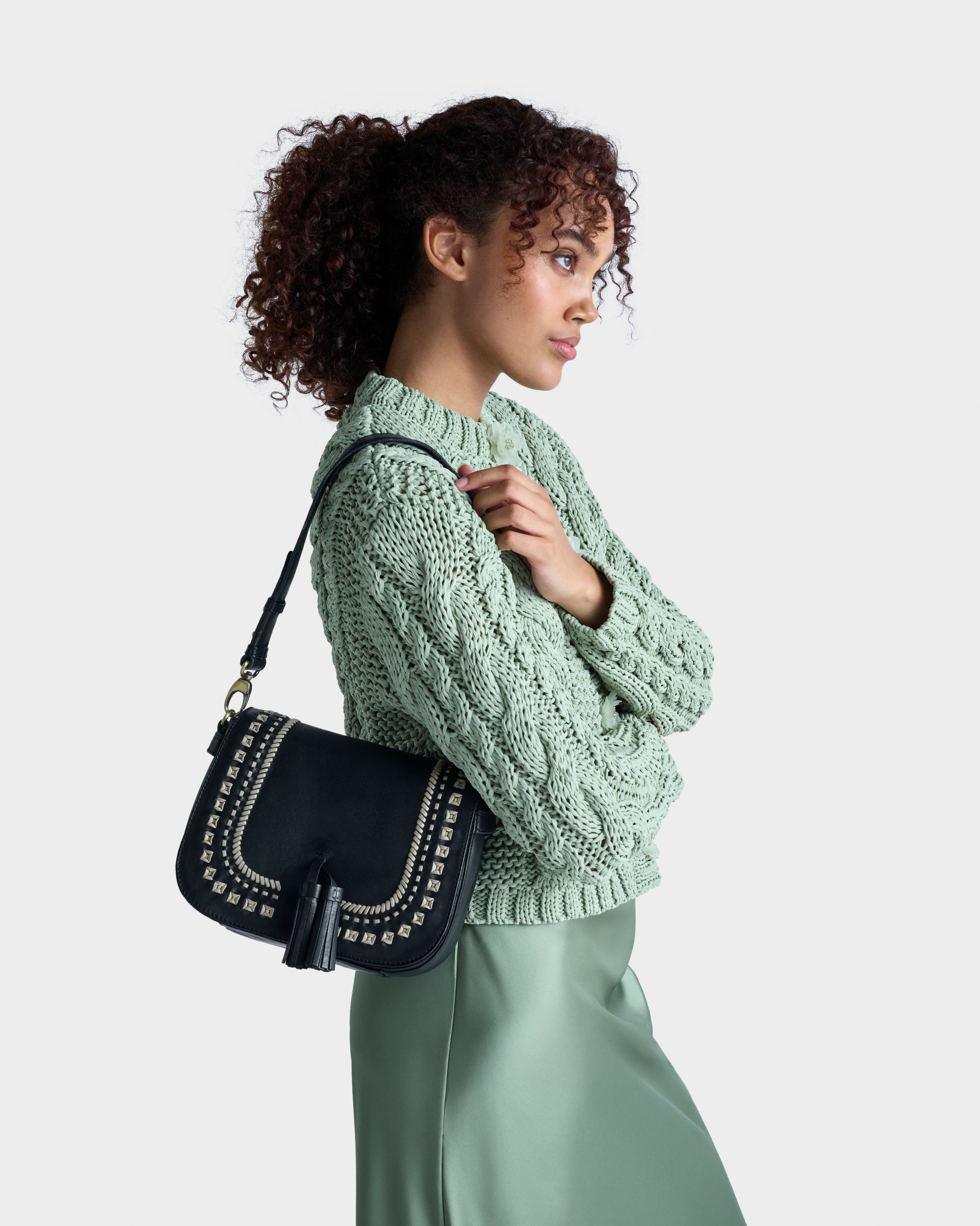 Image number 1 of The Dakota Leather Crossbody in Black