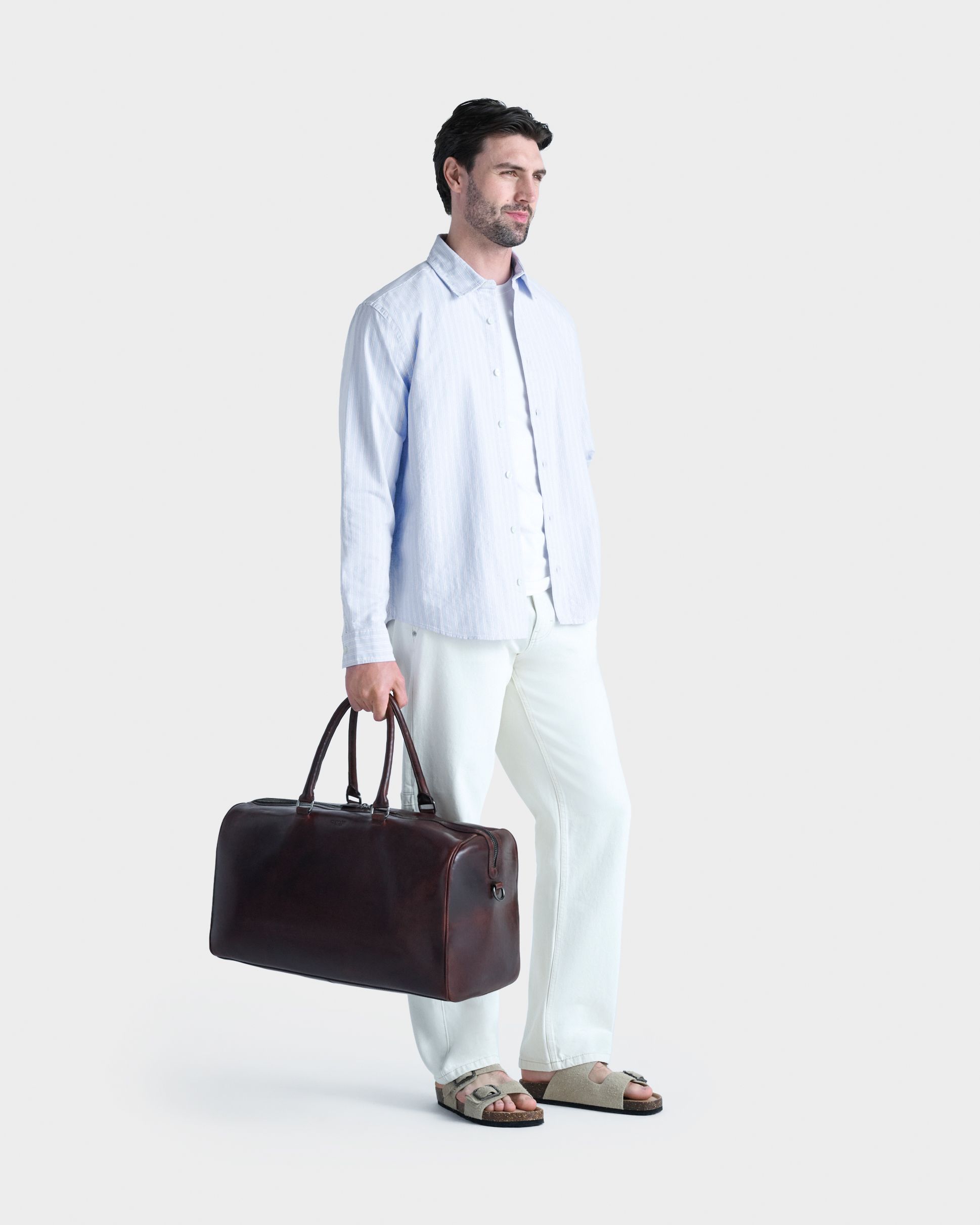 The Carter Leather  Holdall in Chestnut
