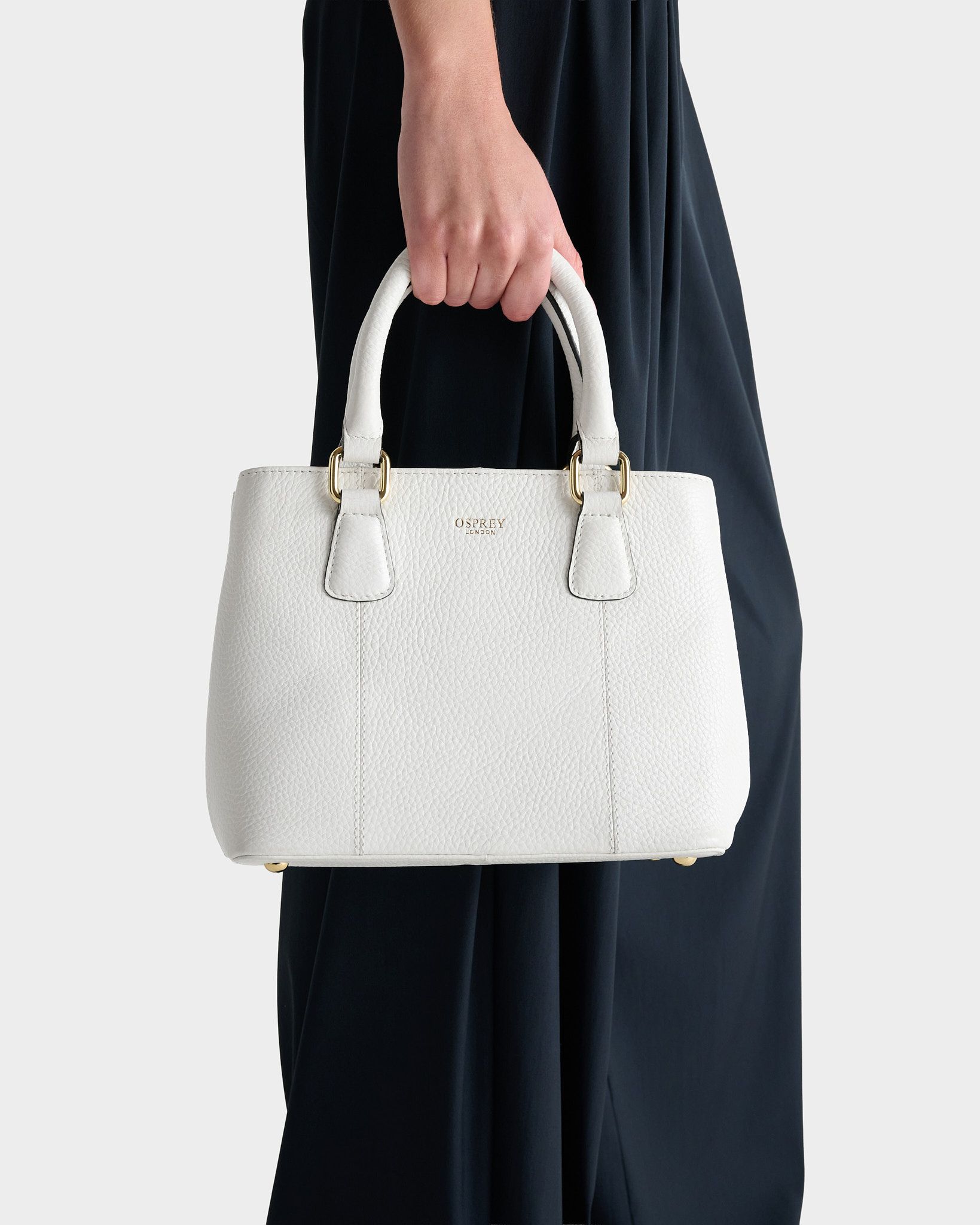 Image number 1 of The Adaline Mini Leather Grab Bag in White