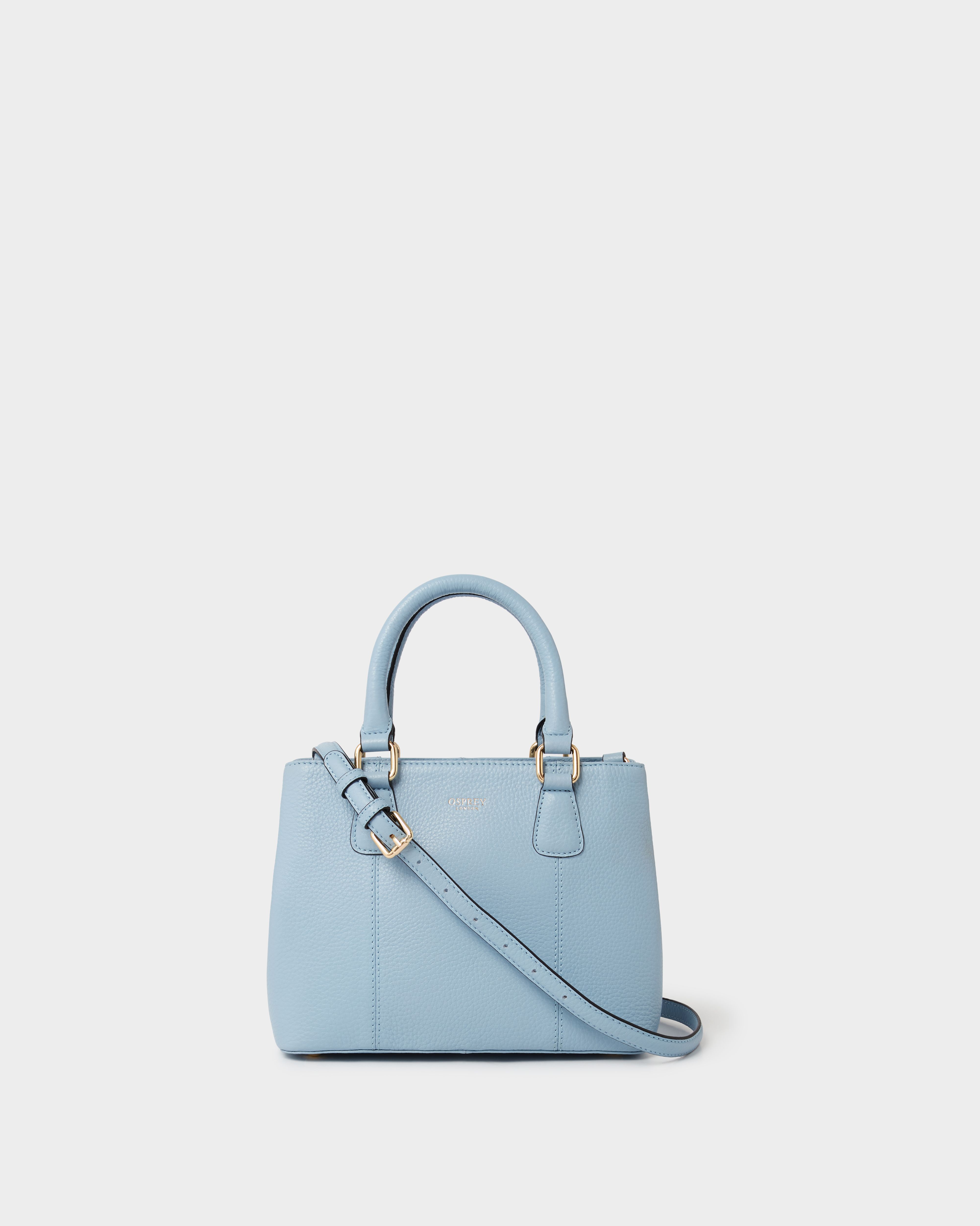 Image number 1 of The Adaline Leather Mini Grab in Celestial Blue