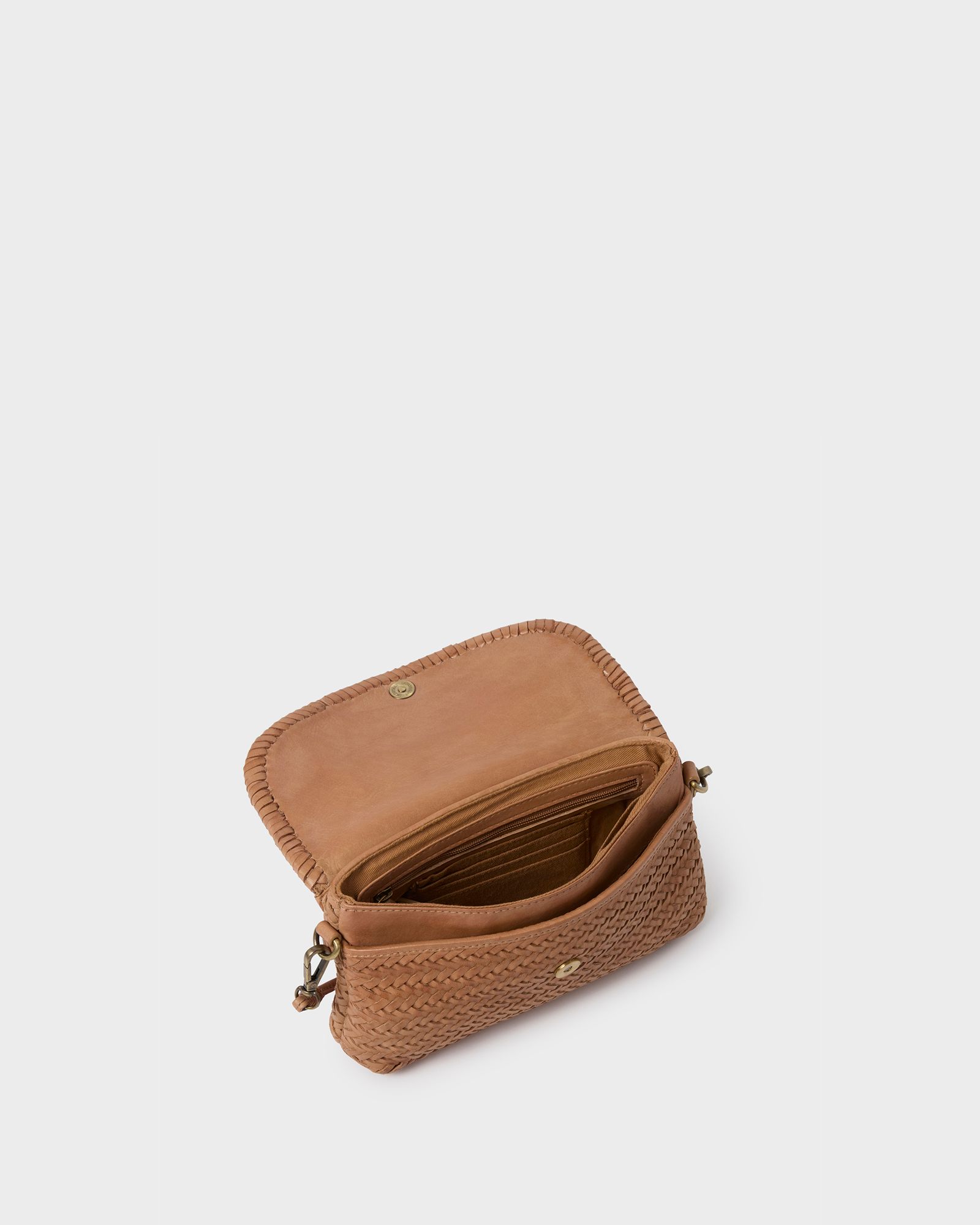The Joss Woven Leather Crossbody Clutch OSPREY LONDON