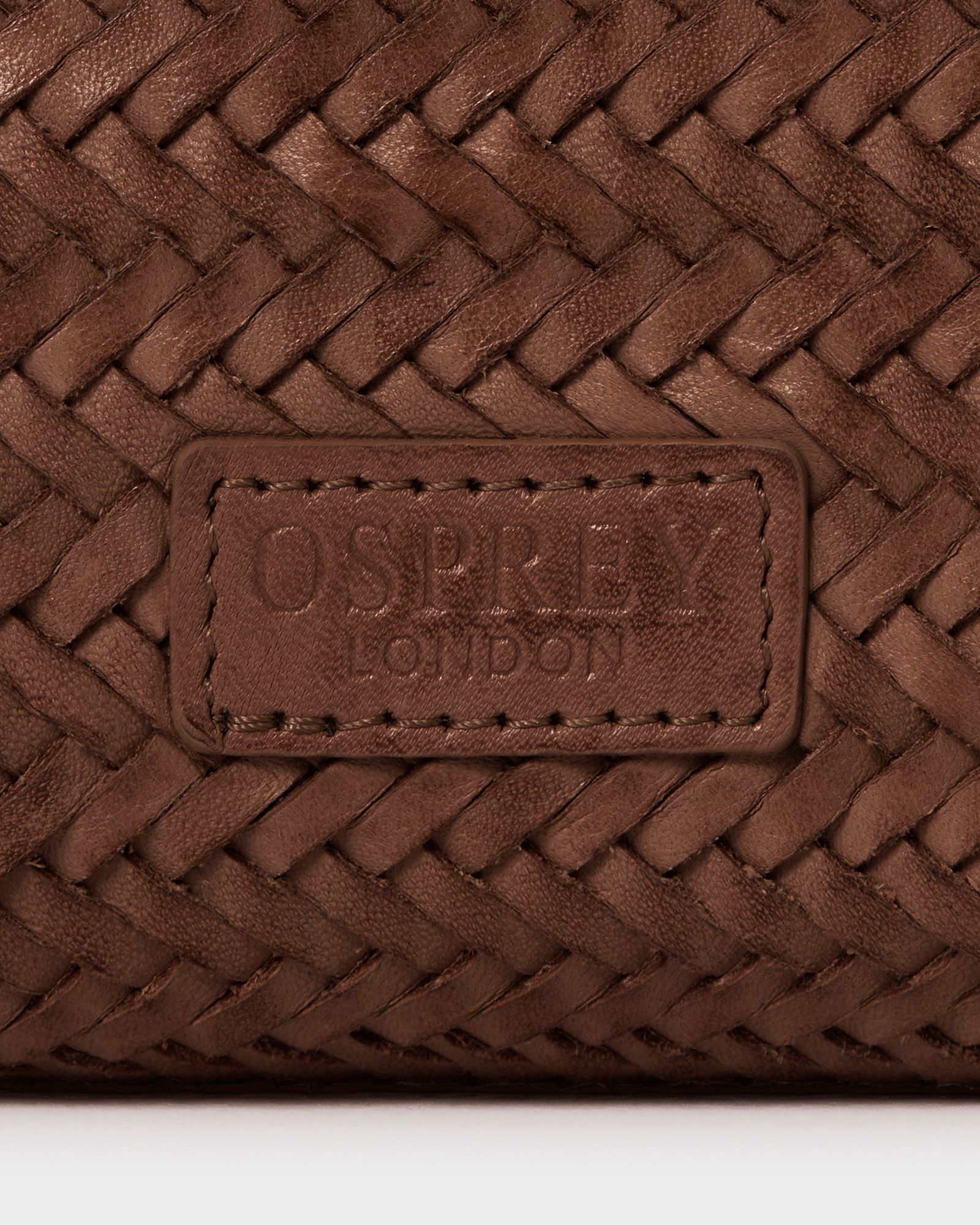 Image number 4 of The Joss Woven Leather Crossbody Clutch in Chestnut
