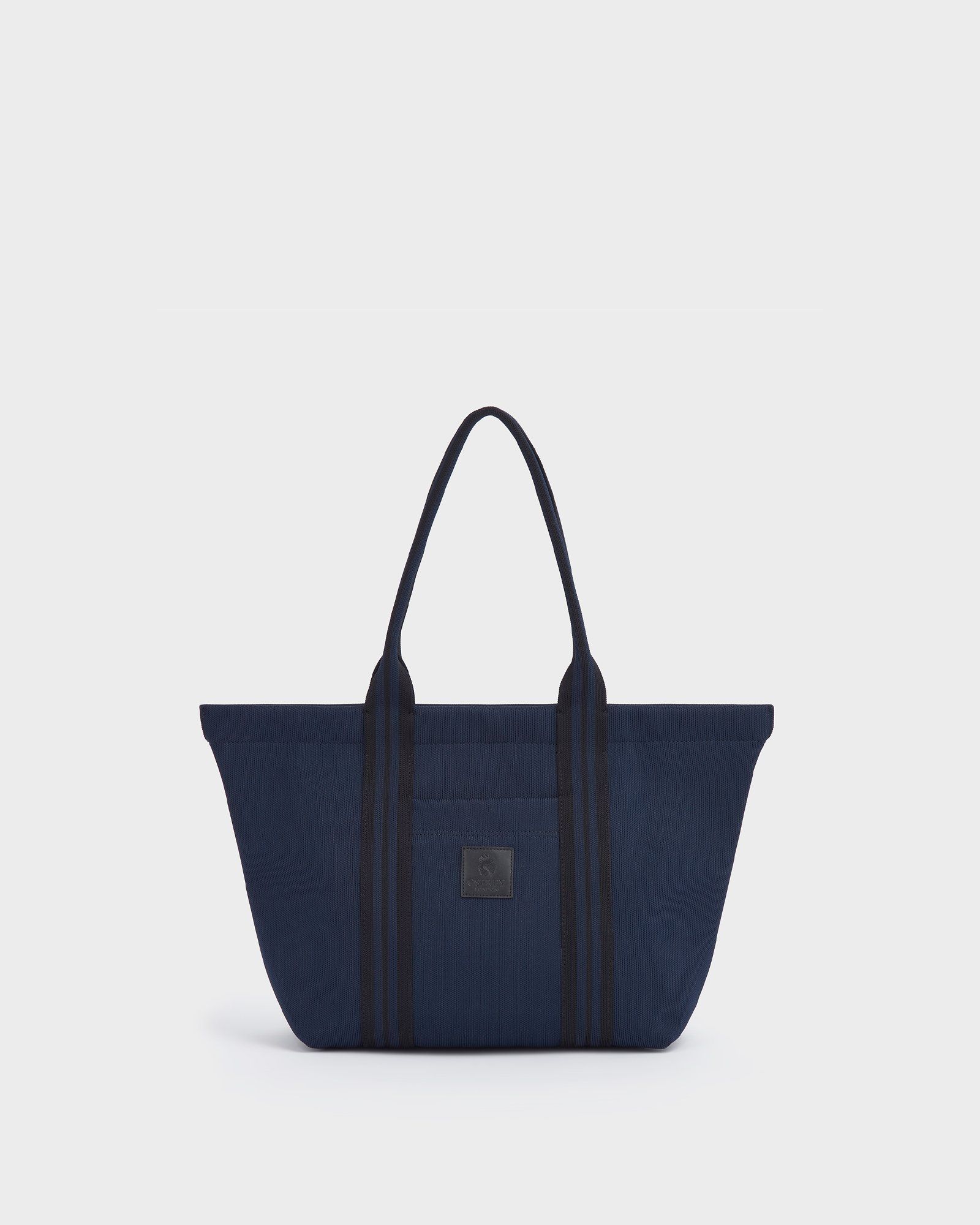 The Recycled Knitted Tote in Black Navy The Recycled Knitted Tote in Camel Black