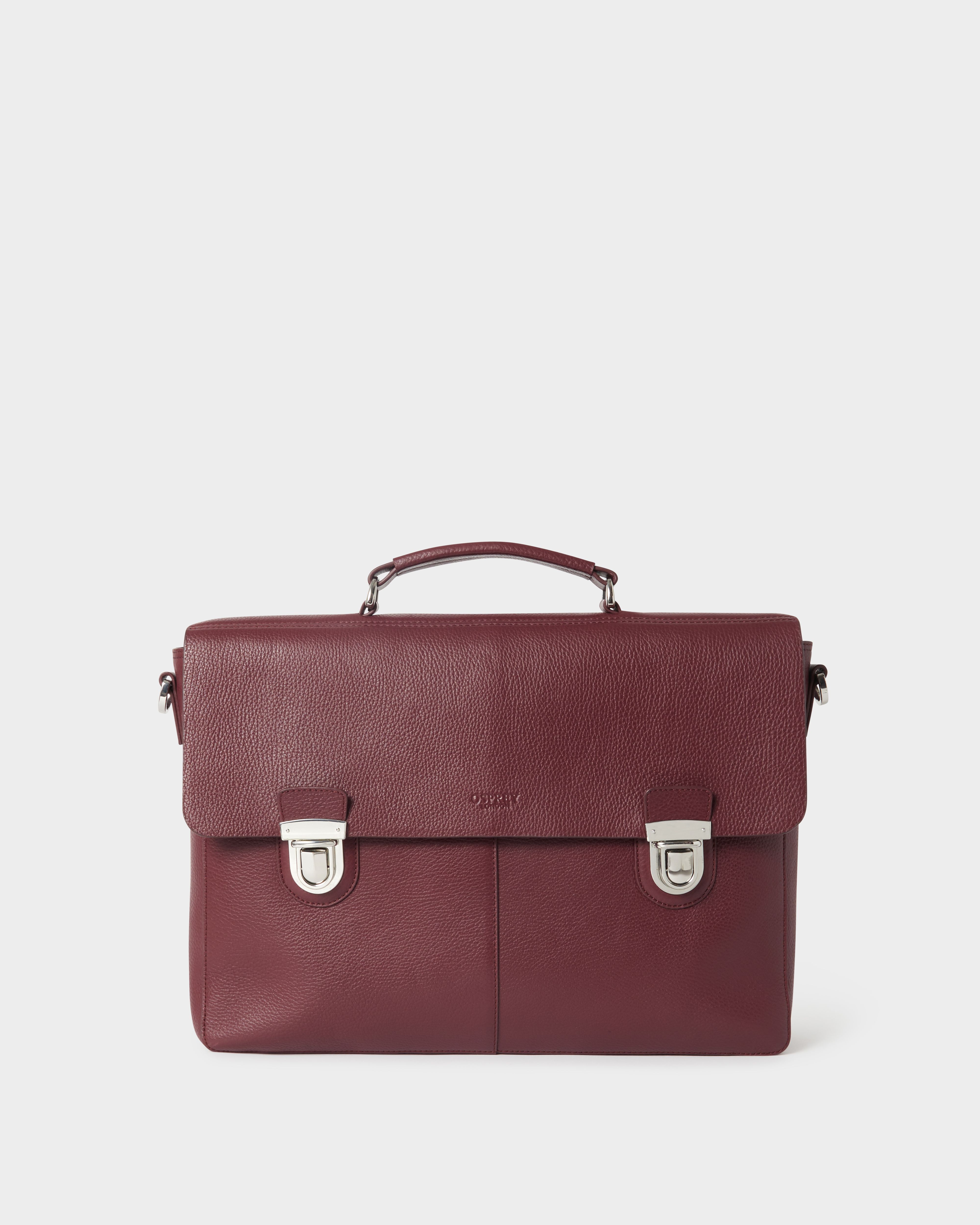 Image number 3 of The Forest Leather Briefcase in Merlot