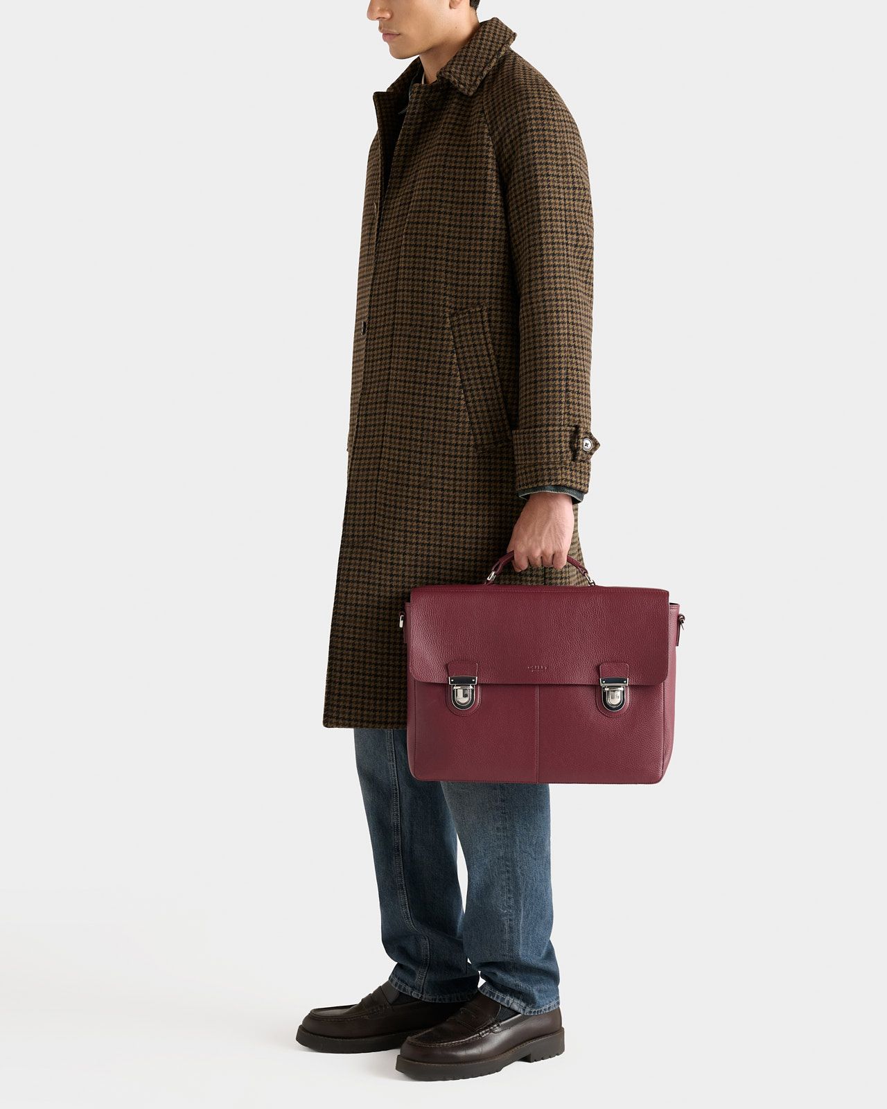 Image number 1 of The Forest Leather Briefcase in Merlot