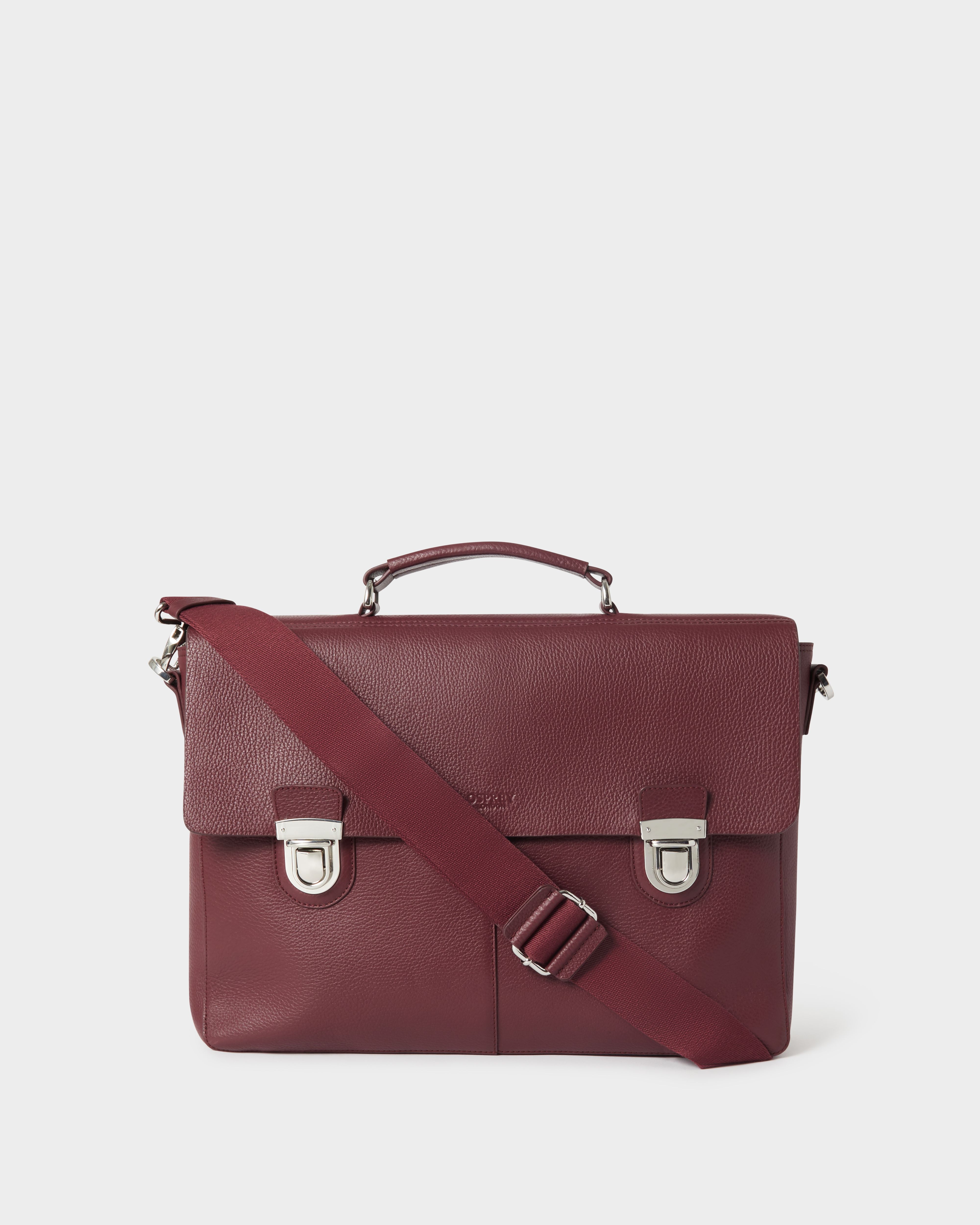 Image number 1 of The Forest Leather Briefcase in Merlot