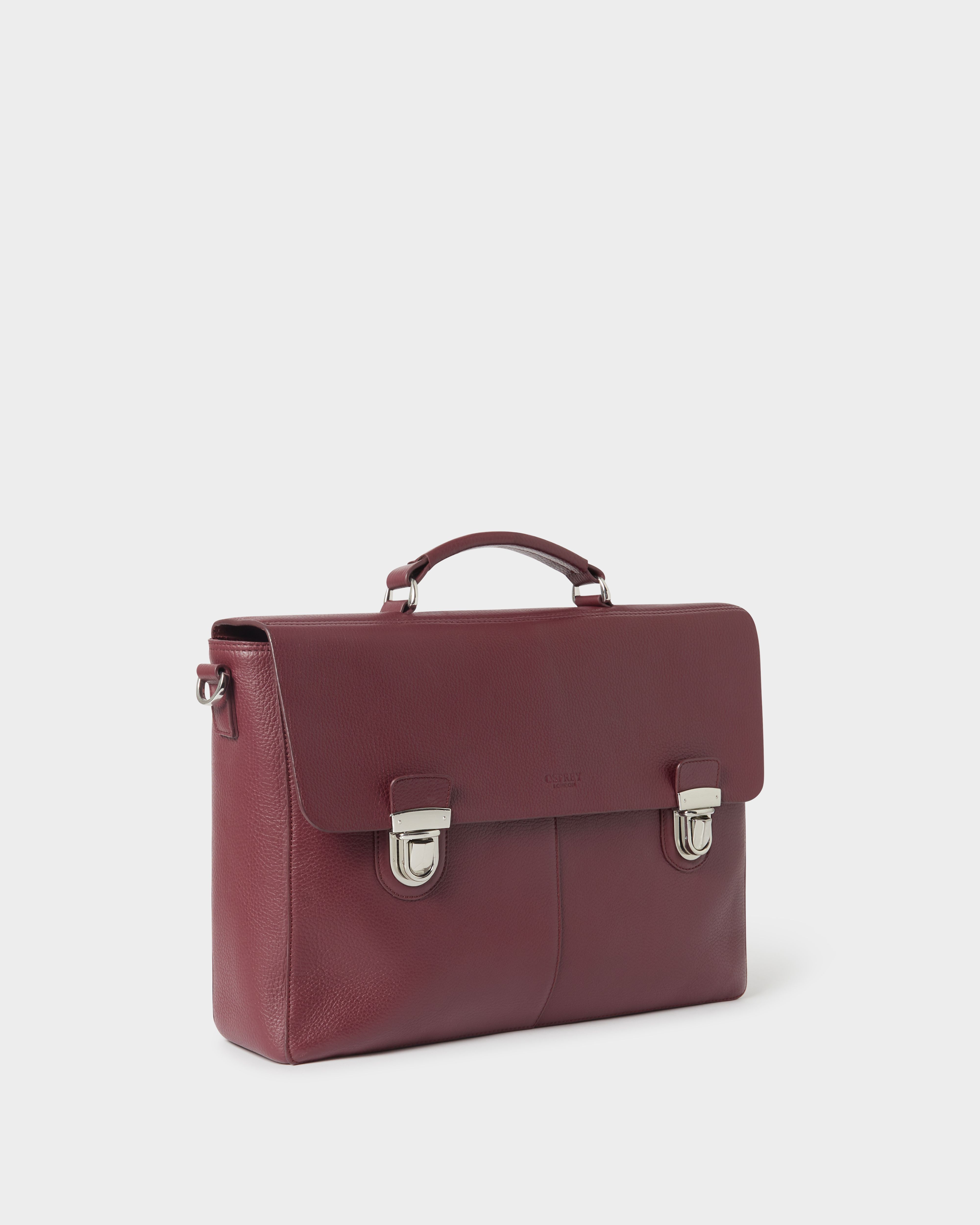 Image number 2 of The Forest Leather Briefcase in Merlot