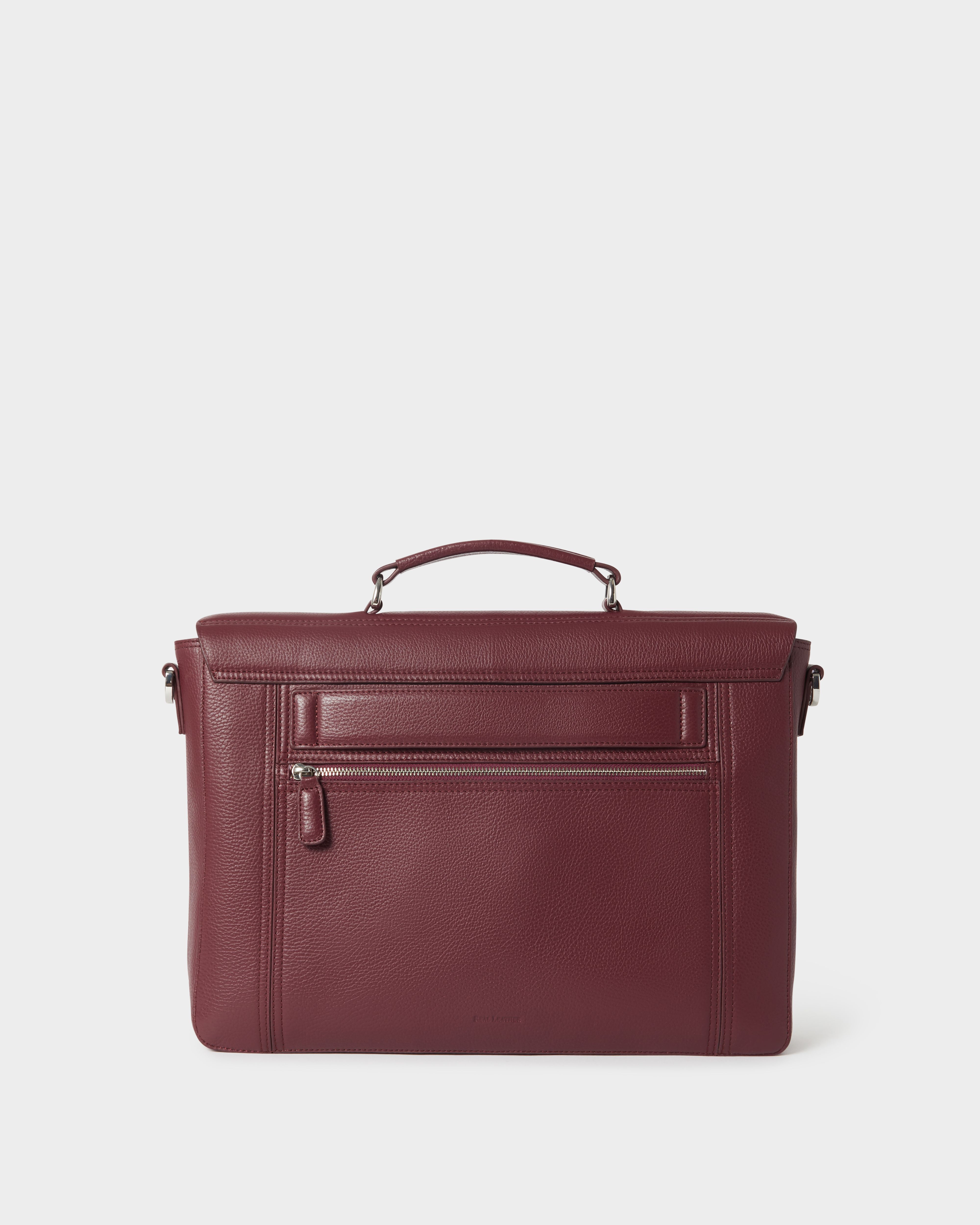 Image number 5 of The Forest Leather Briefcase in Merlot