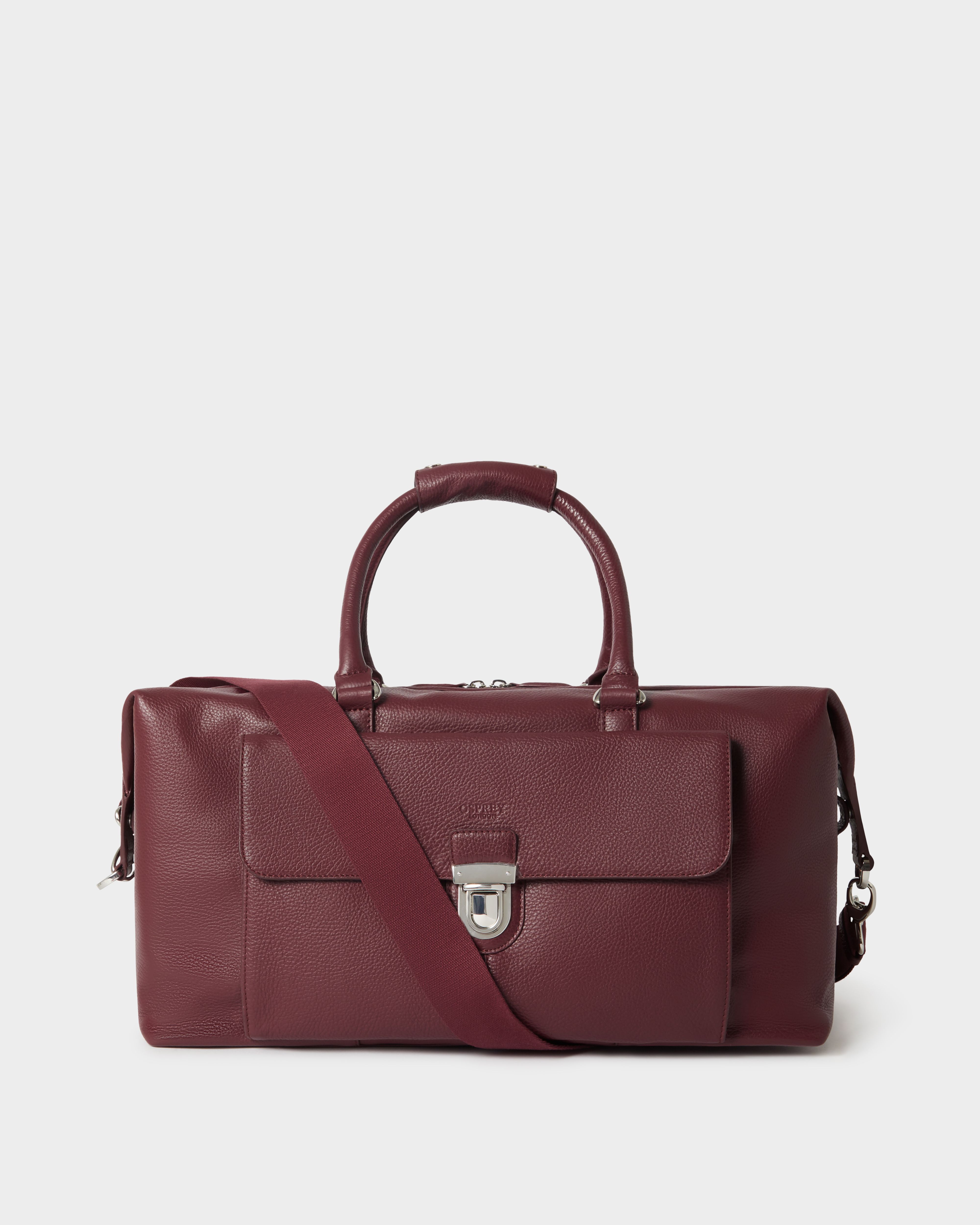 The Forest Leather Weekender in Merlot